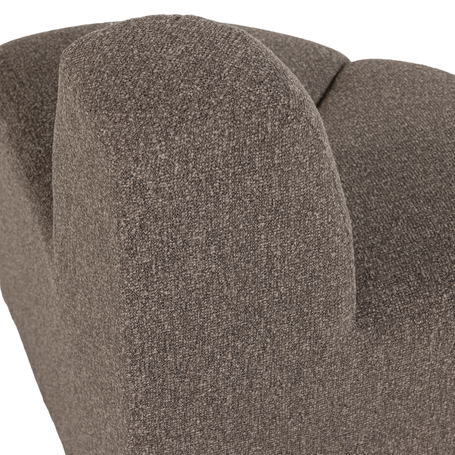 Woood | Eetbank Mojo hoek rond rugleuning boucle bruin melange