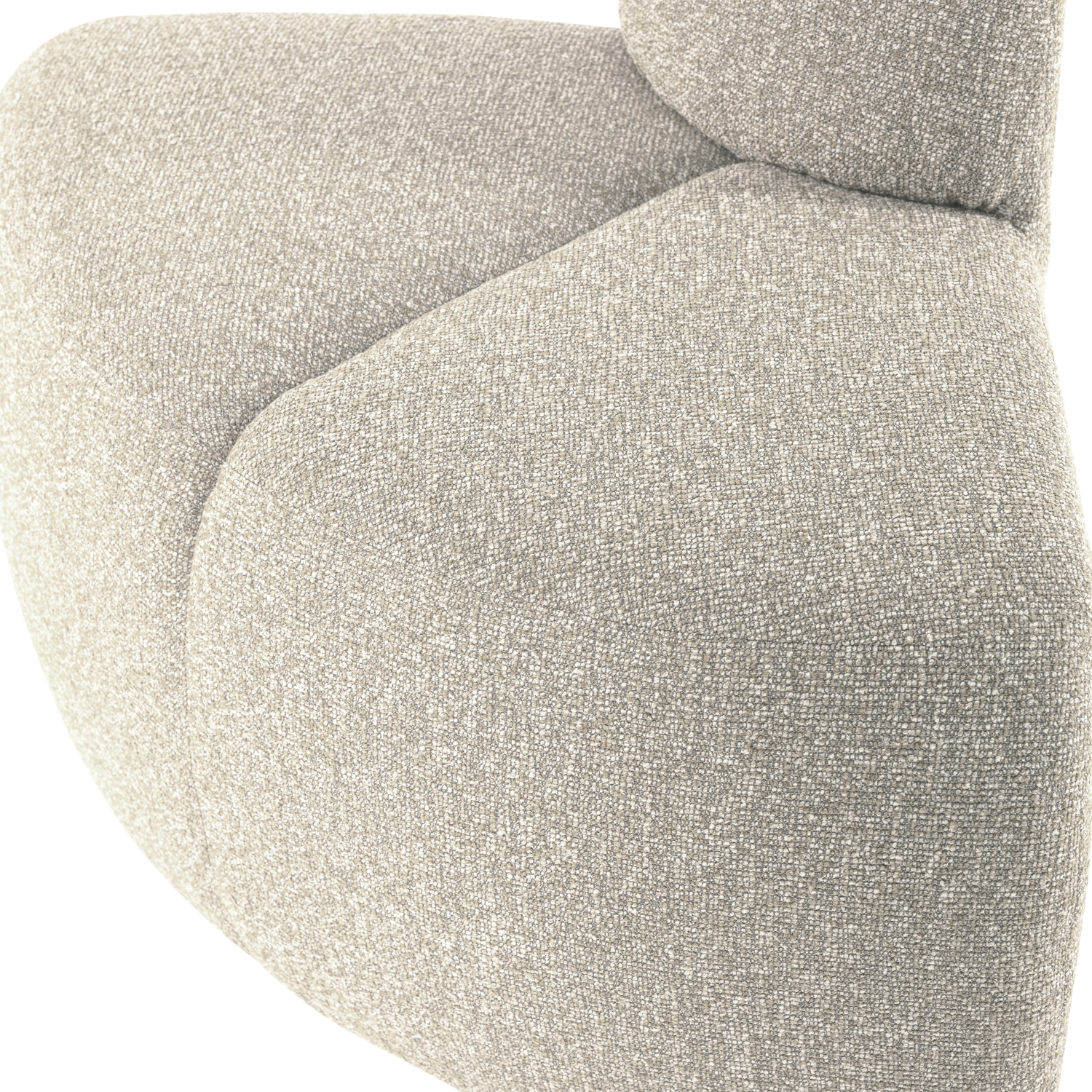 Woood | Eetbank Mojo hoek rond rugleuning boucle beige melange