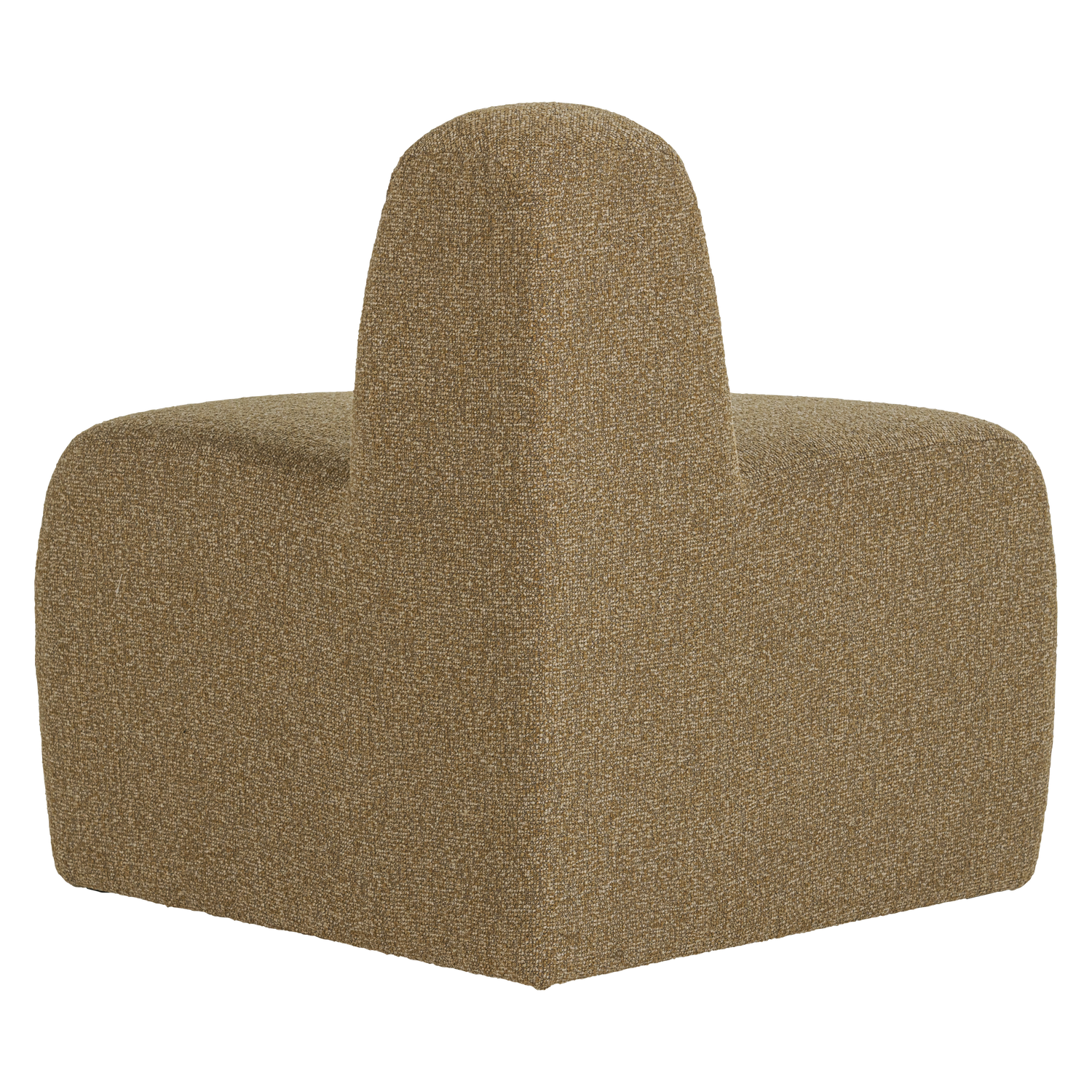Woood | Eetbank Mojo hoek rond rugleuning boucle geel/bruin