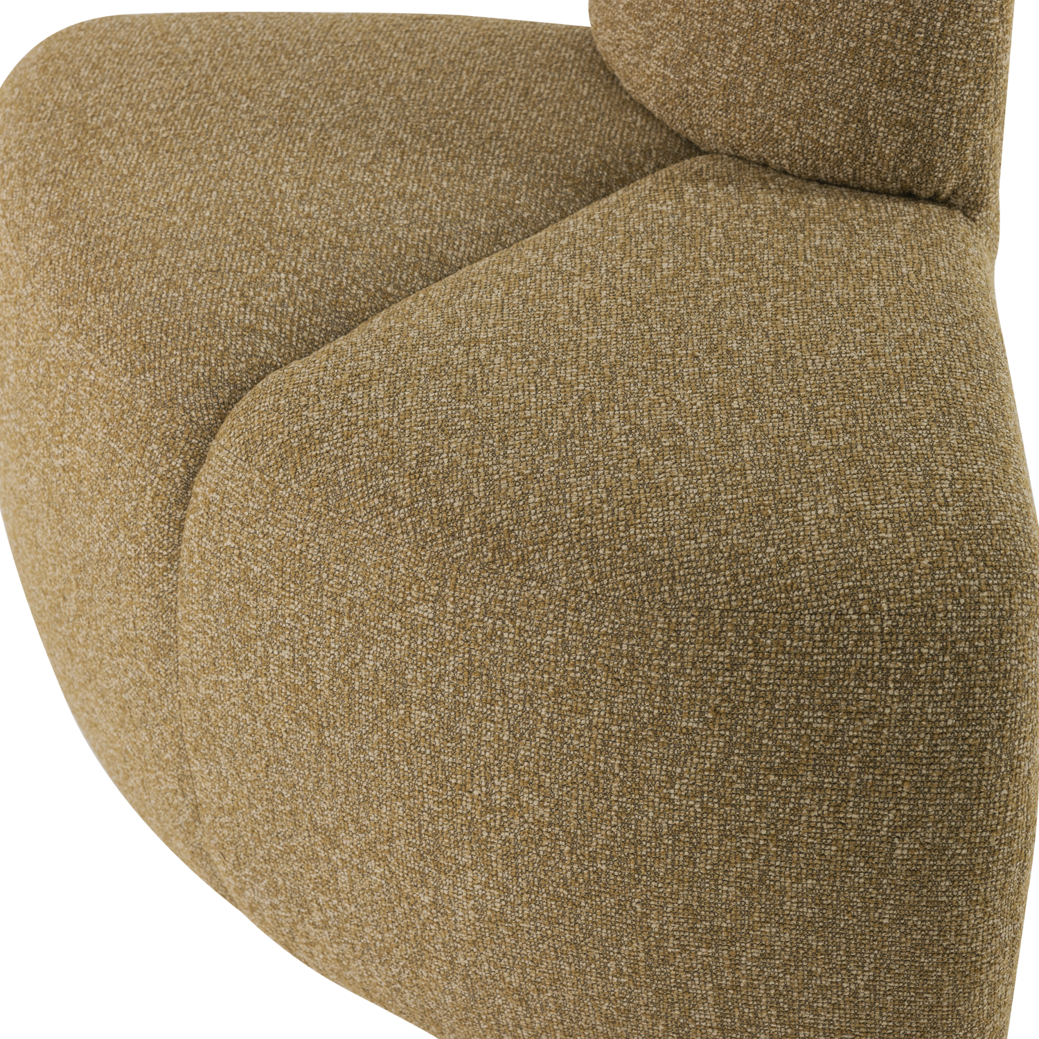 Woood | Eetbank Mojo hoek rond rugleuning boucle geel/bruin