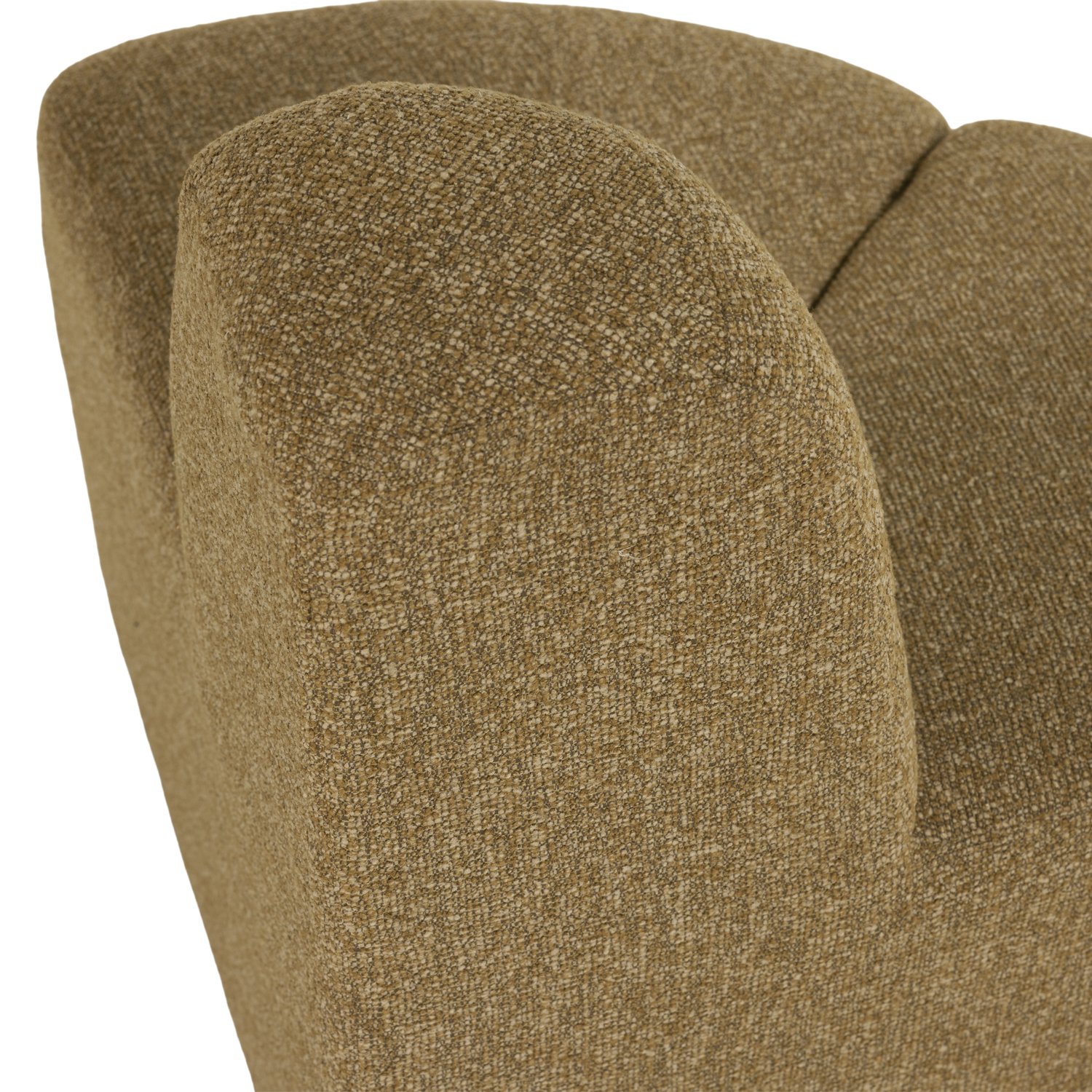 Woood | Eetbank Mojo hoek rond rugleuning boucle geel/bruin