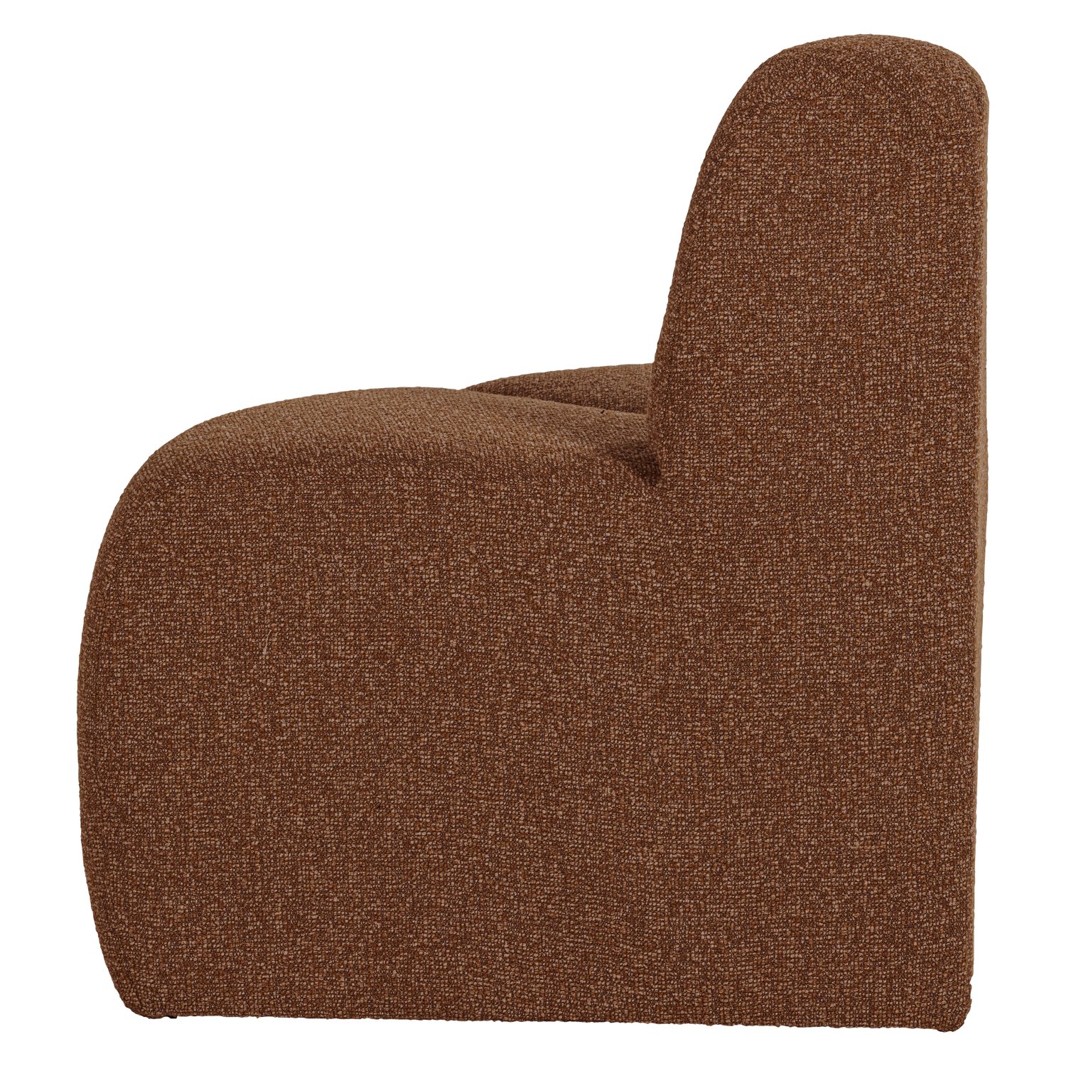 Woood | Eetbank Mojo hoek rond rugleuning boucle roestbruin
