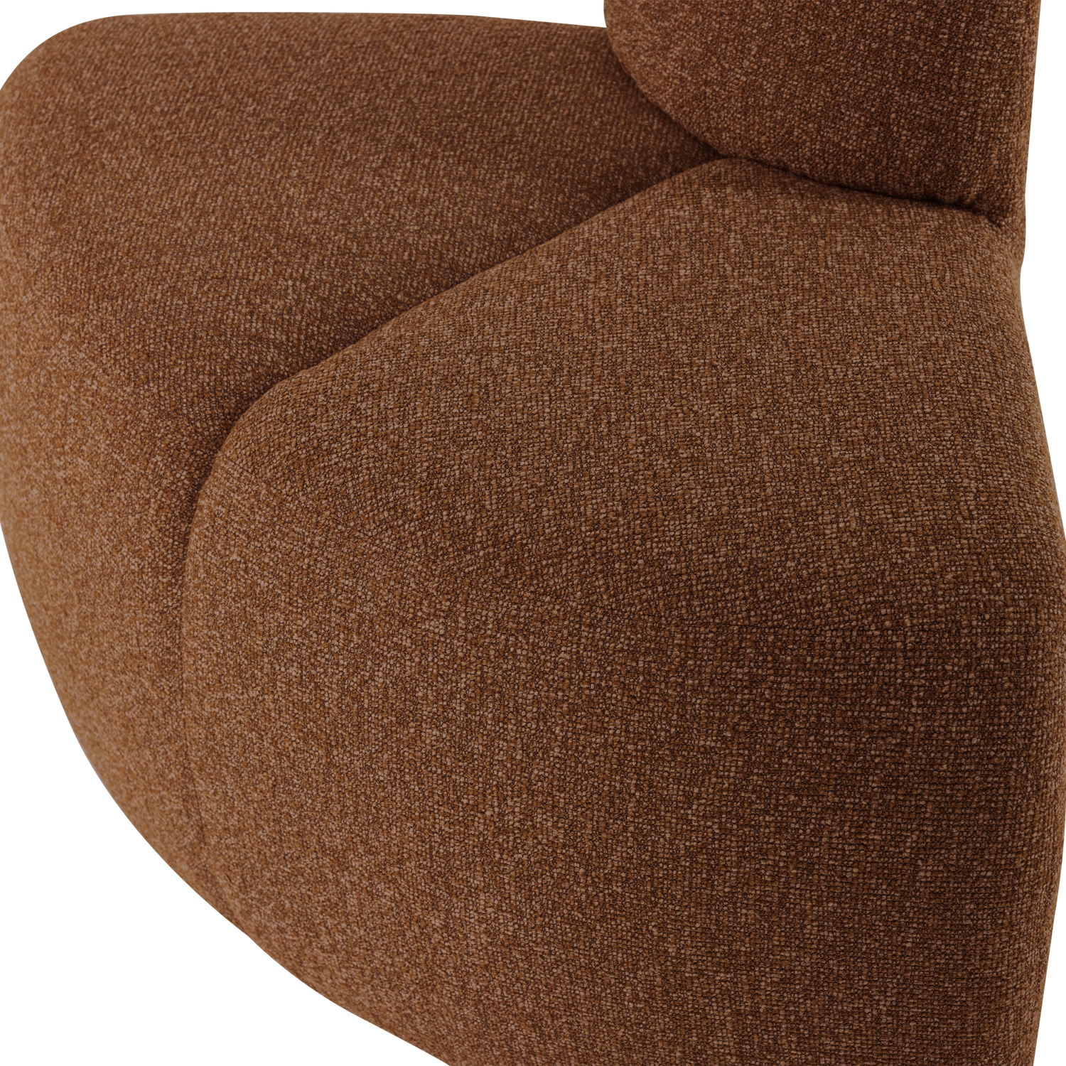 Woood | Eetbank Mojo hoek rond rugleuning boucle roestbruin