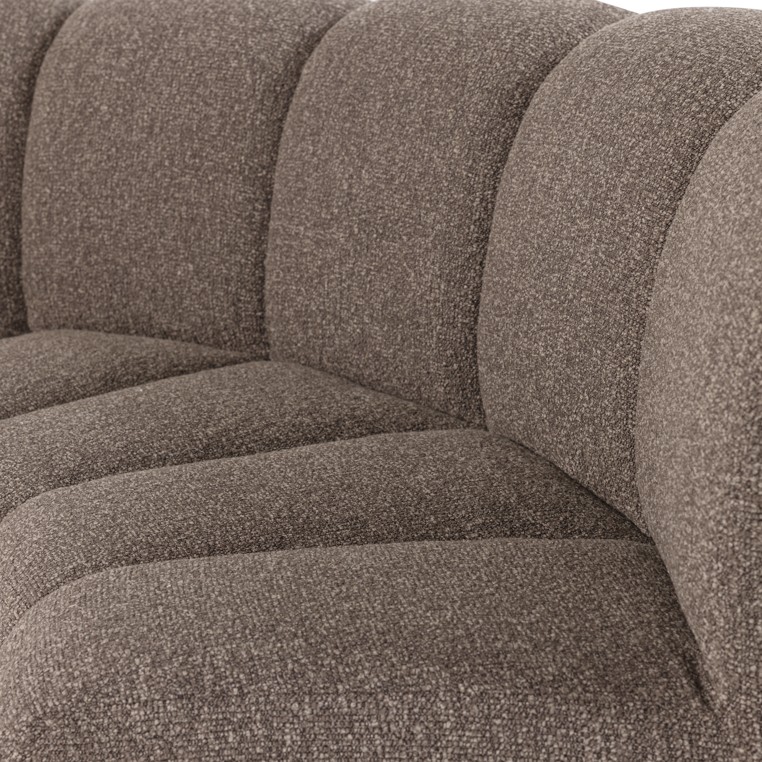 Woood | Eetbank Mojo halfronde hoek rugleuning boucle bruin