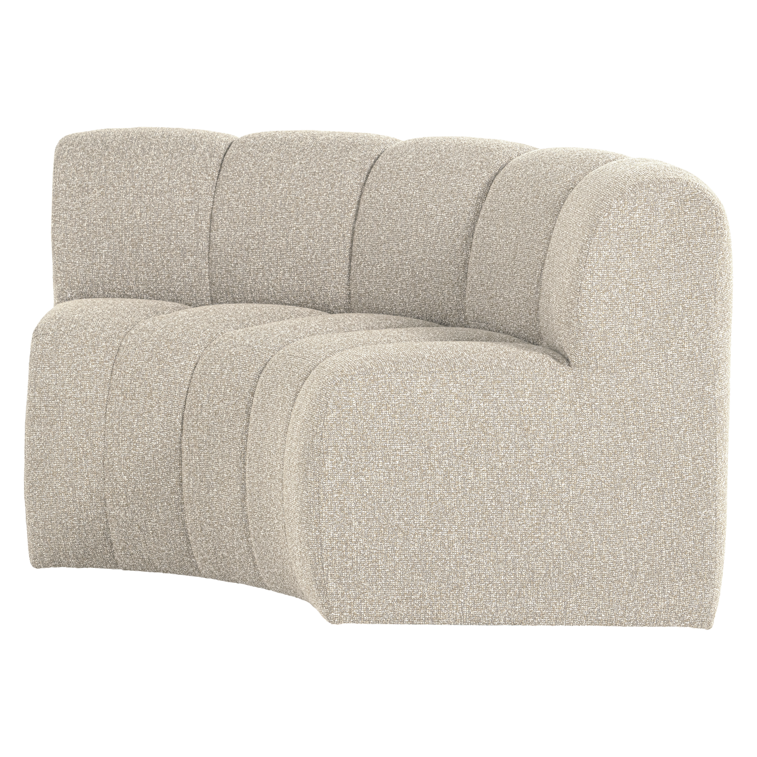 Woood | Eetbank Mojo halfronde hoek rugleuning boucle beige