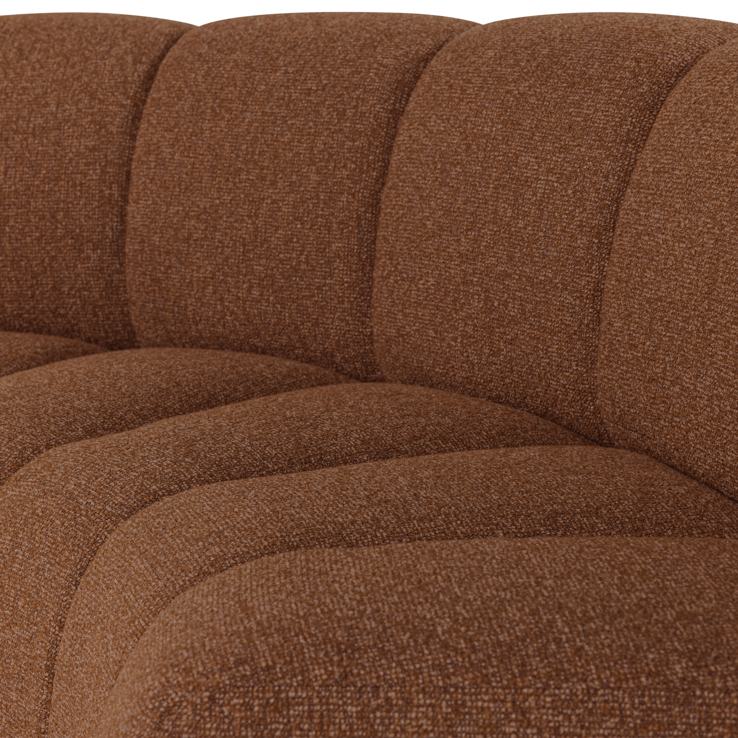 Woood | Eetbank Mojo halfronde hoek rugleuning boucle roestbruin