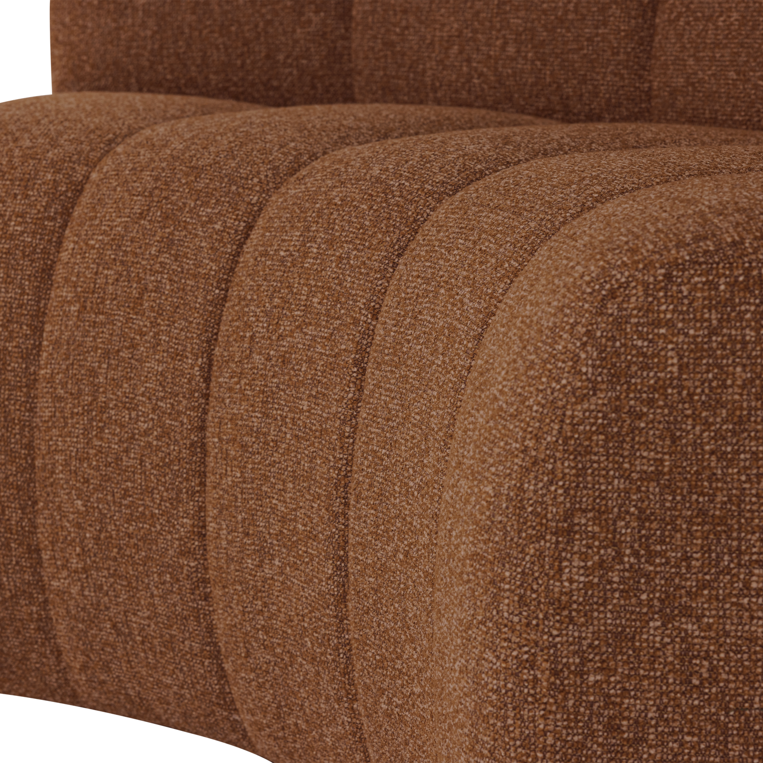 Woood | Eetbank Mojo halfronde hoek rugleuning boucle roestbruin