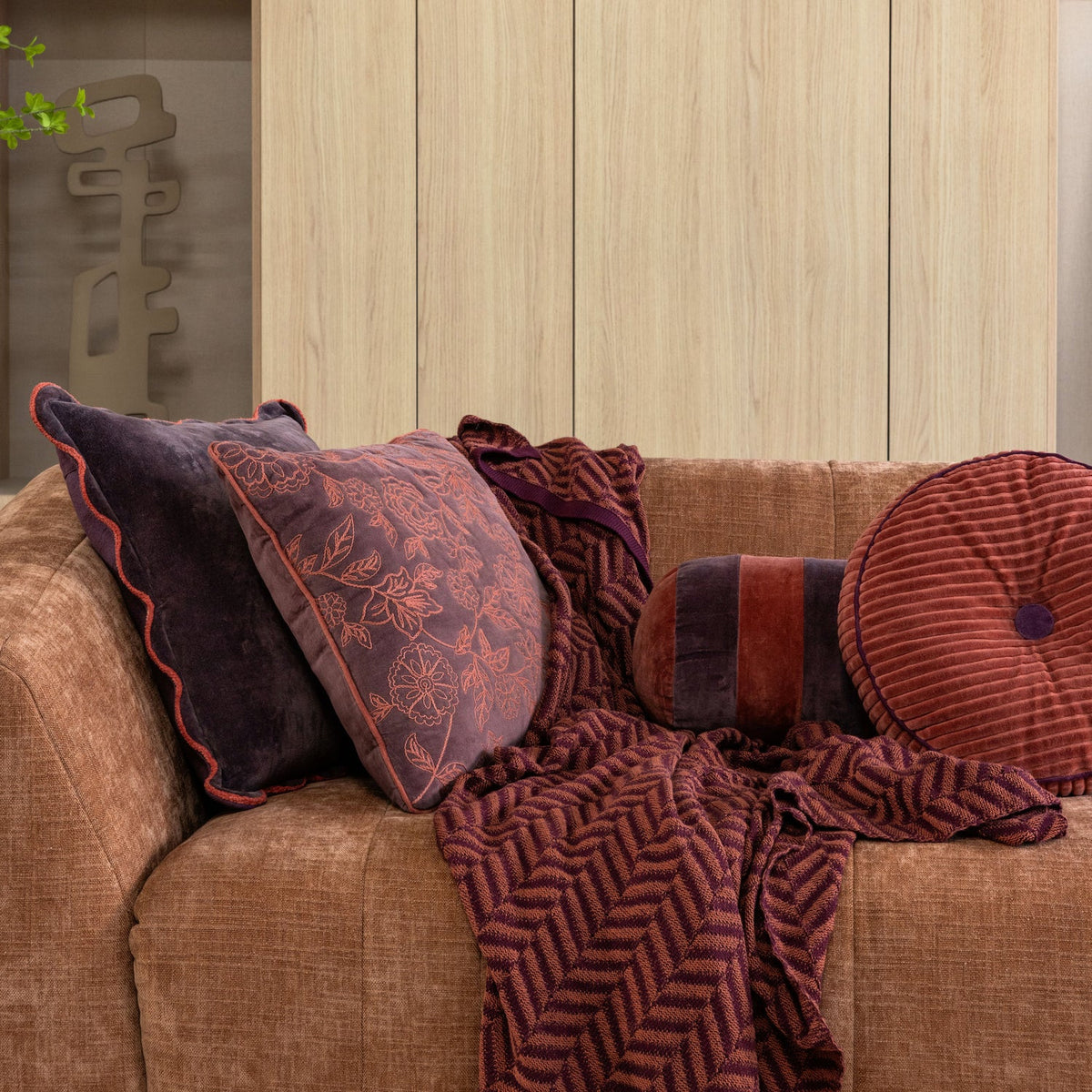 Woood | Plaid Suna bordeaux/paars
