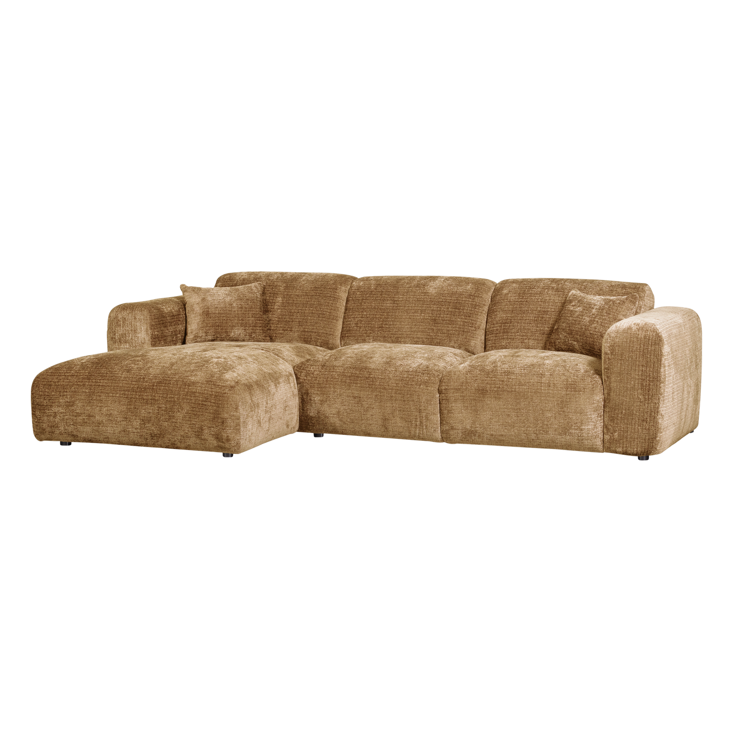 Woood | Chaise longue Cloud links chenille honinggeel