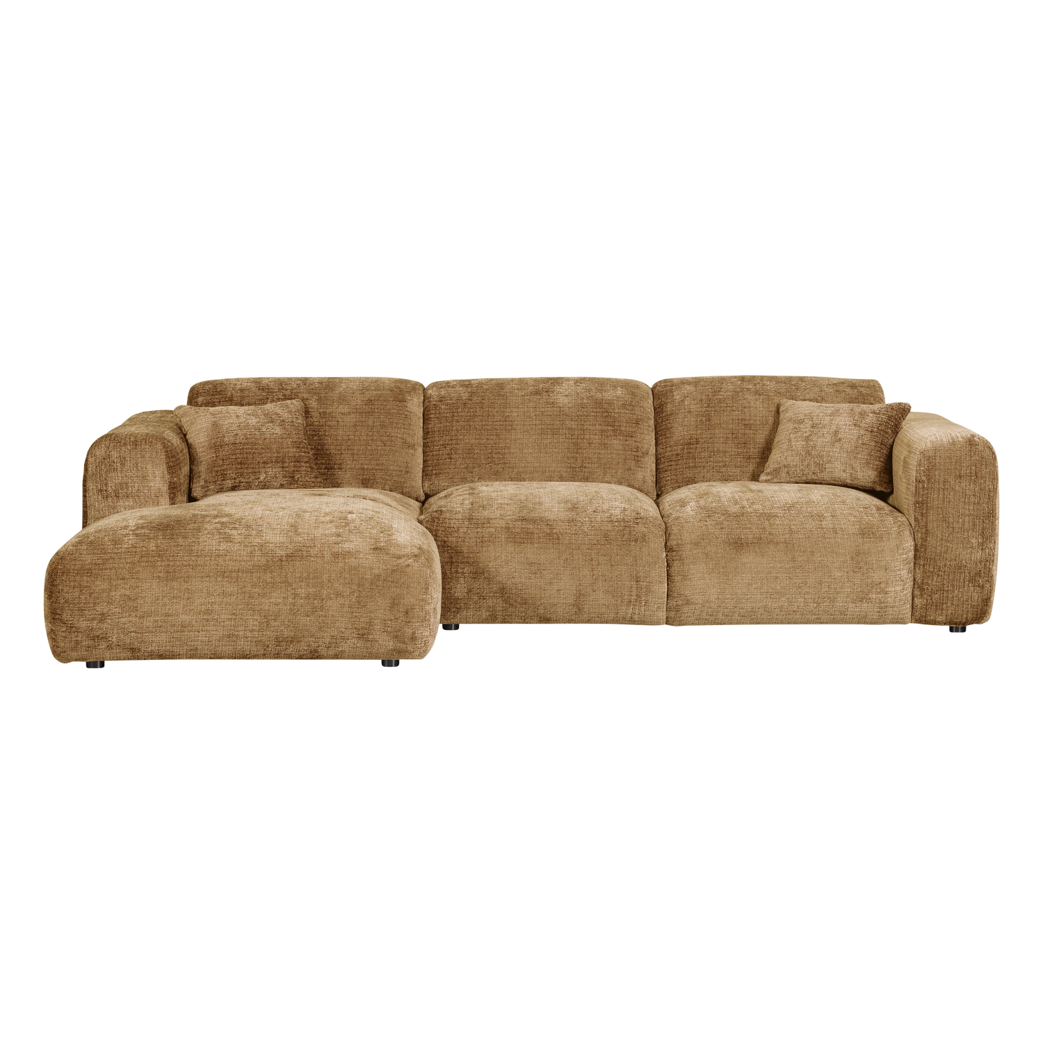 Woood | Chaise longue Cloud links chenille honinggeel