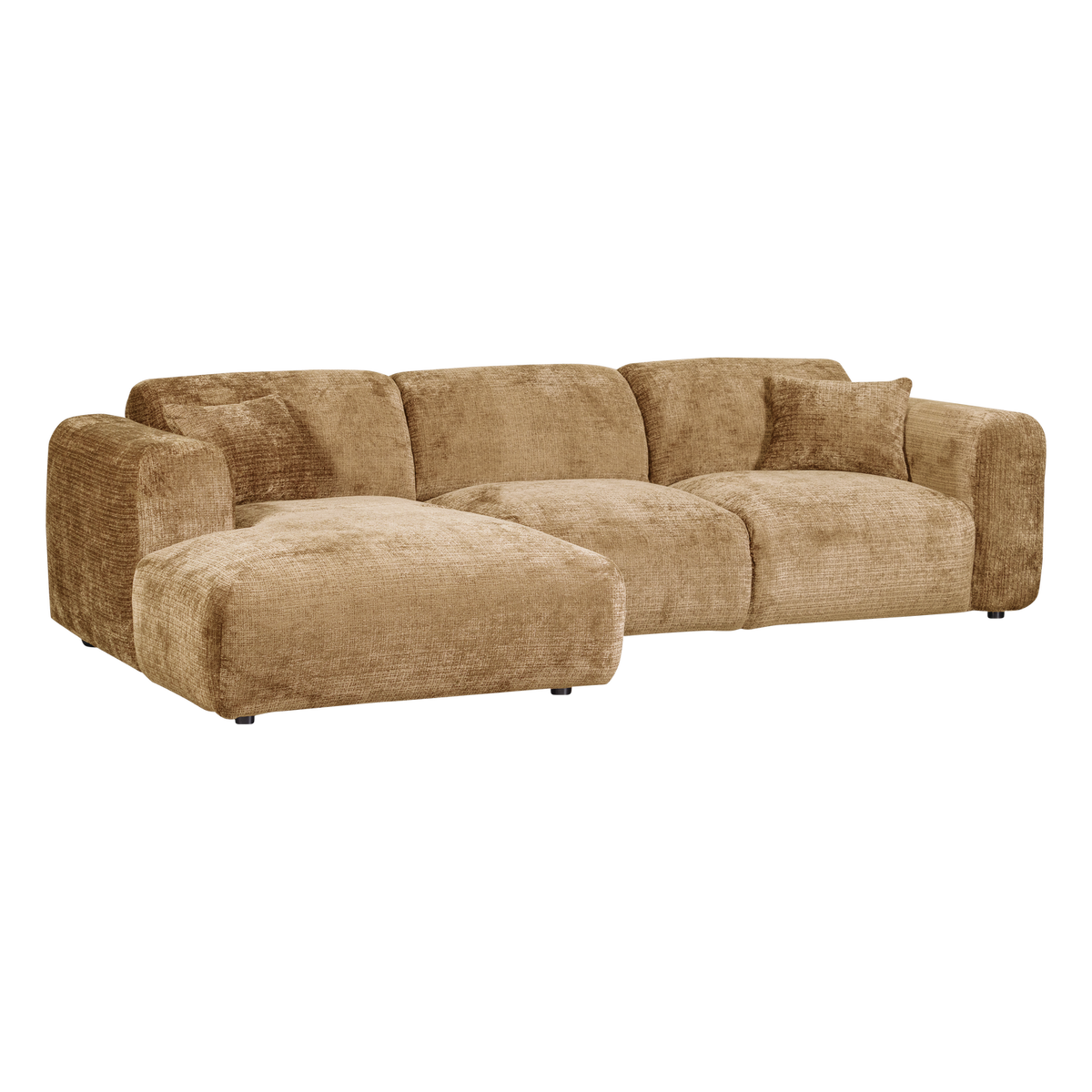 Woood | Chaise longue Cloud links chenille honinggeel