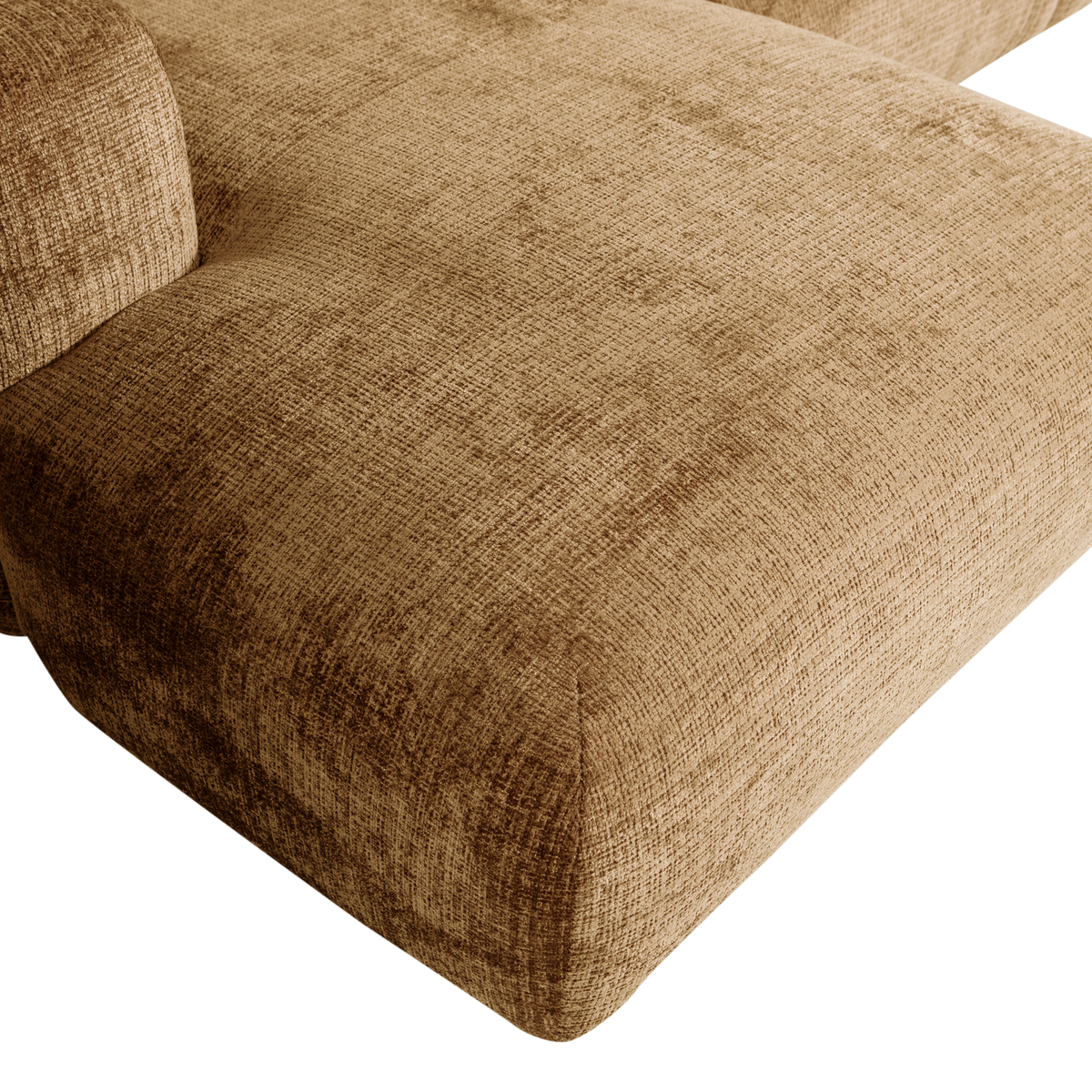 Woood | Chaise longue Cloud links chenille honinggeel