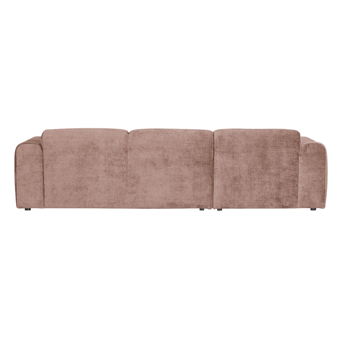 Woood | Chaise longue Cloud links chenille taupe/roze