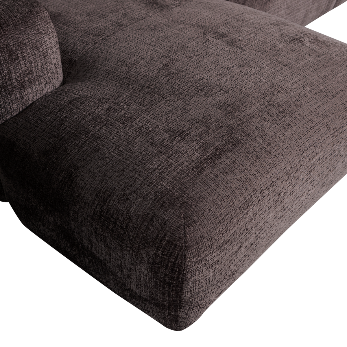 Woood | Chaise longue Cloud links chenille warmbruin