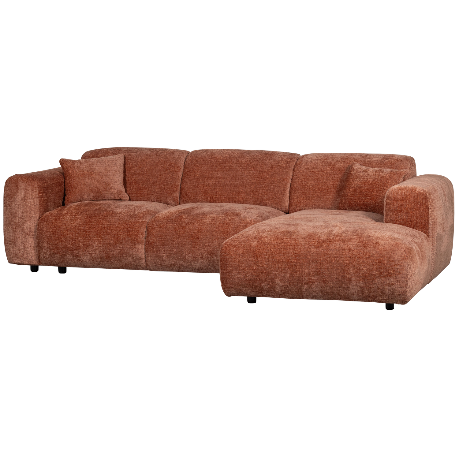 Woood | Chaise longue Cloud rechts chenille terra