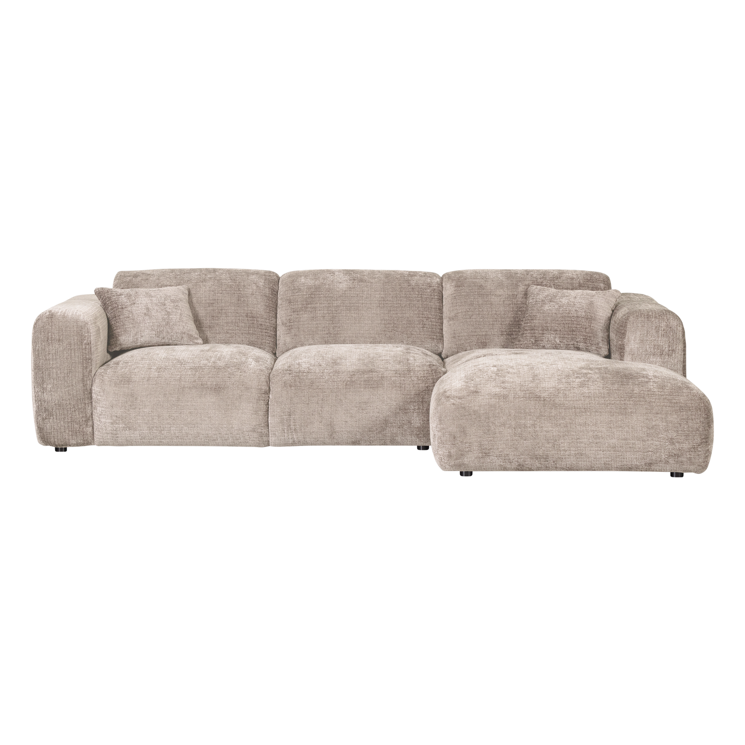 Woood | Chaise longue Cloud rechts chenille naturel