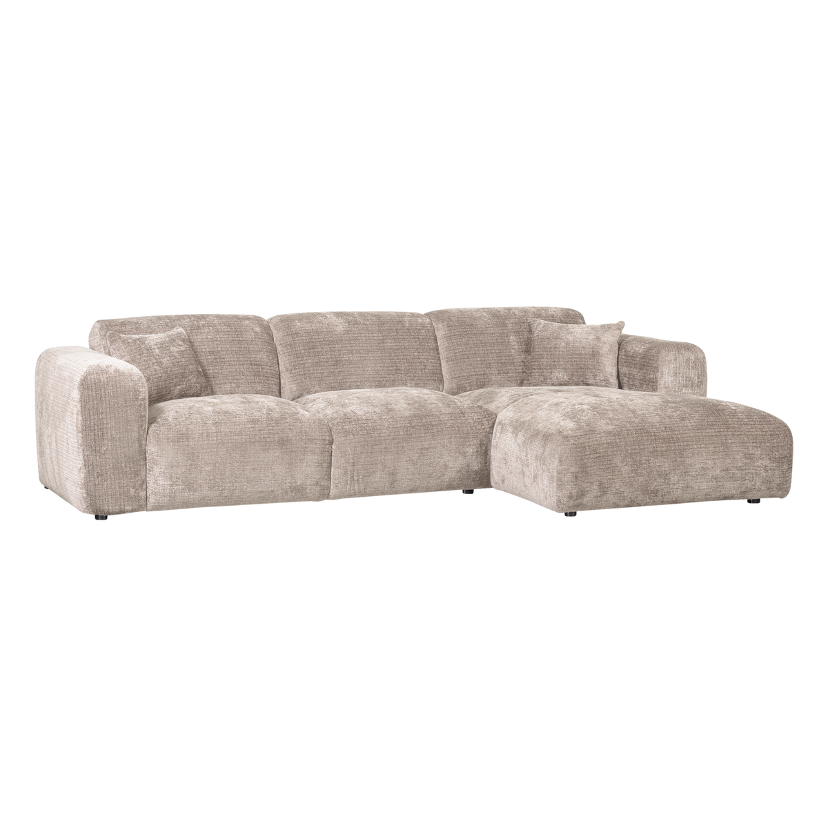 Woood | Chaise longue Cloud rechts chenille naturel