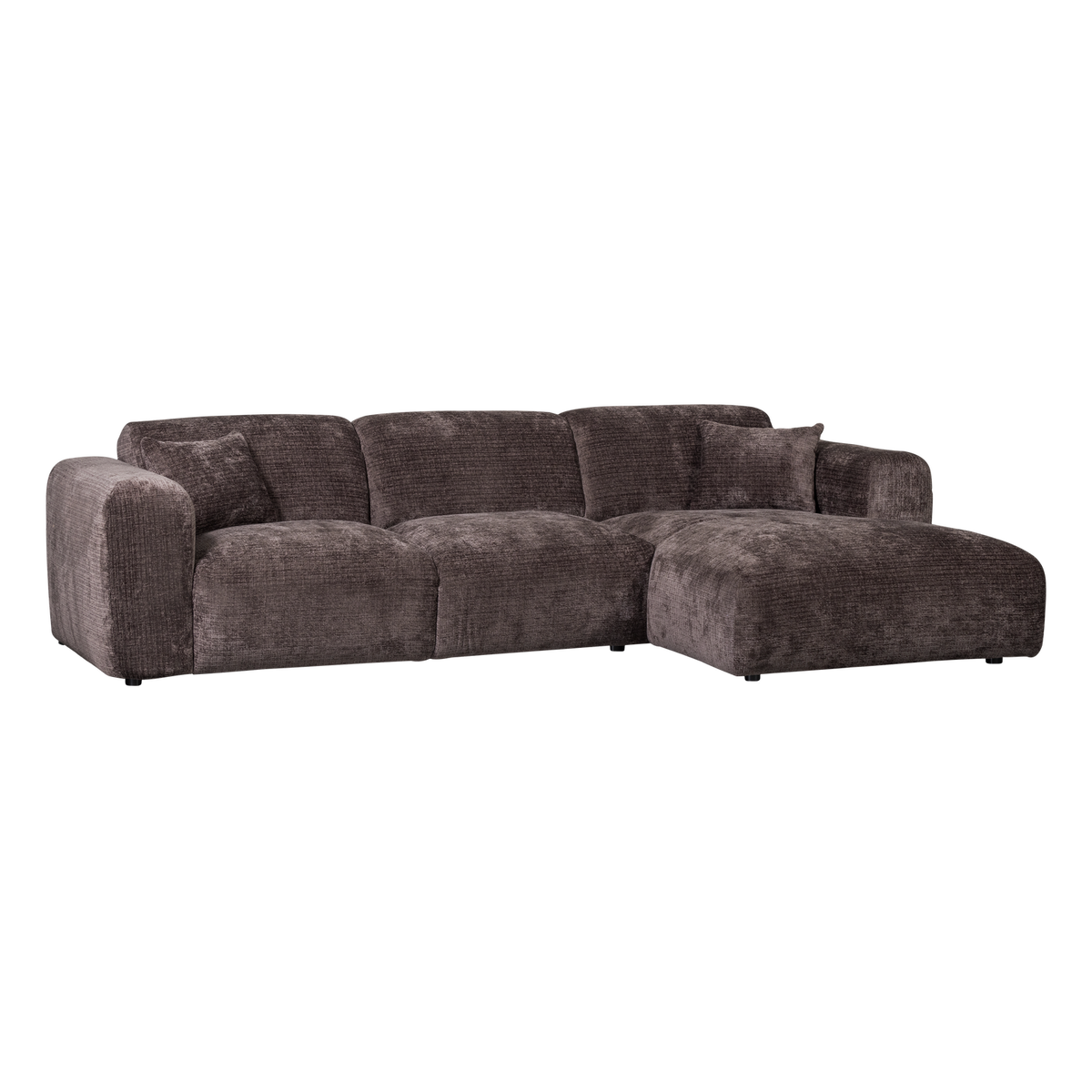 Woood | Chaise longue Cloud rechts chenille warmbruin