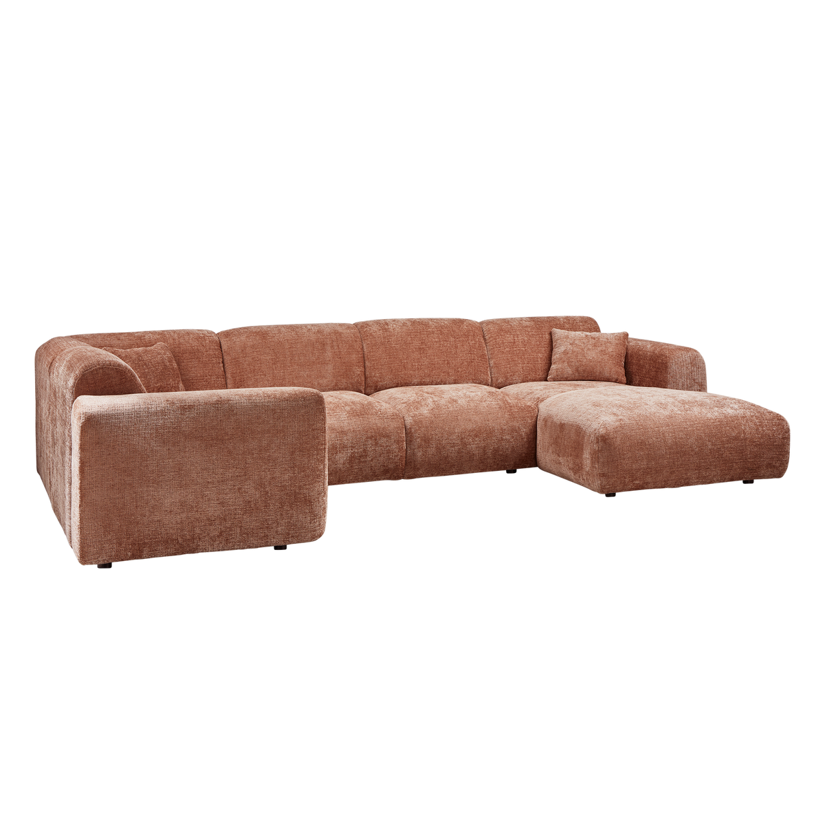 Woood | Hoekbank Cloud links chenille terra