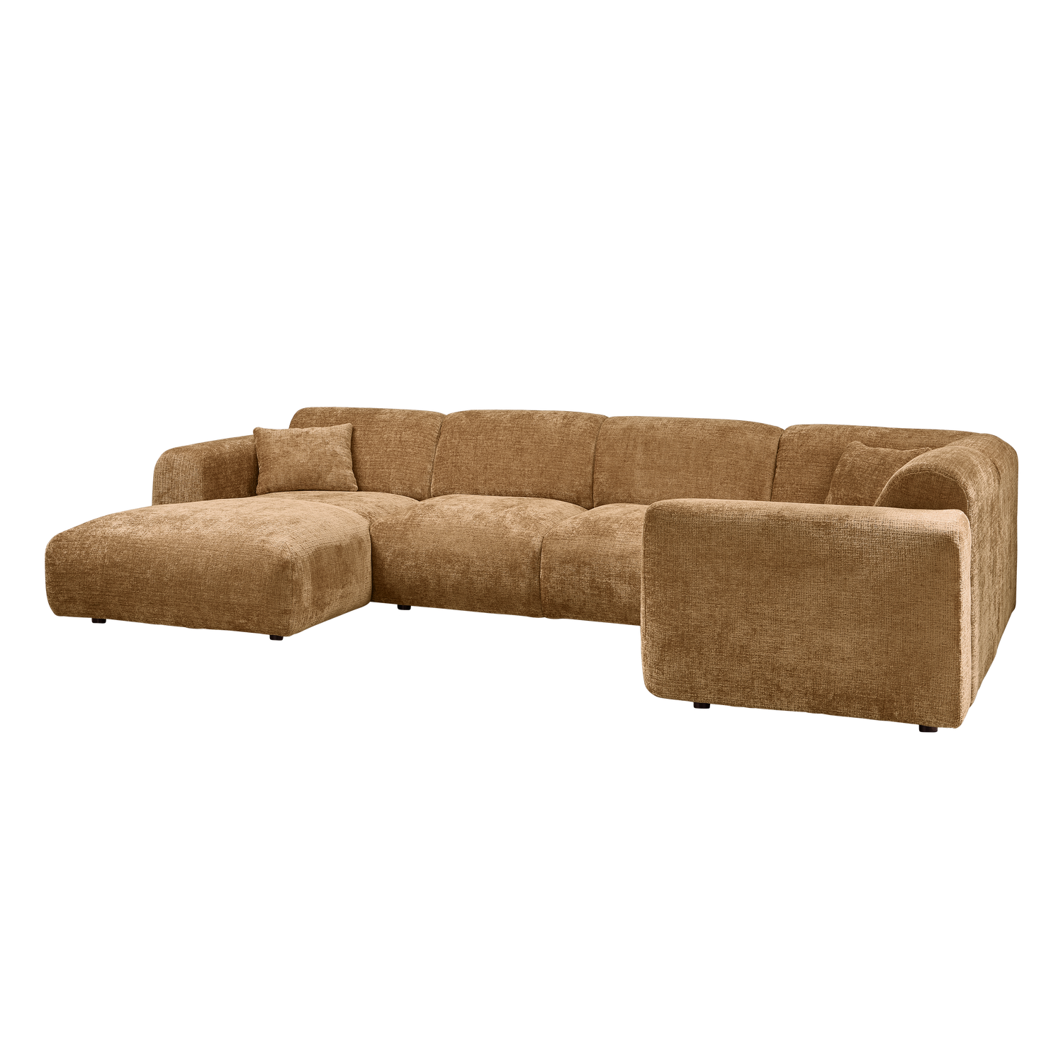 Woood | Hoekbank Cloud rechts chenille honinggeel