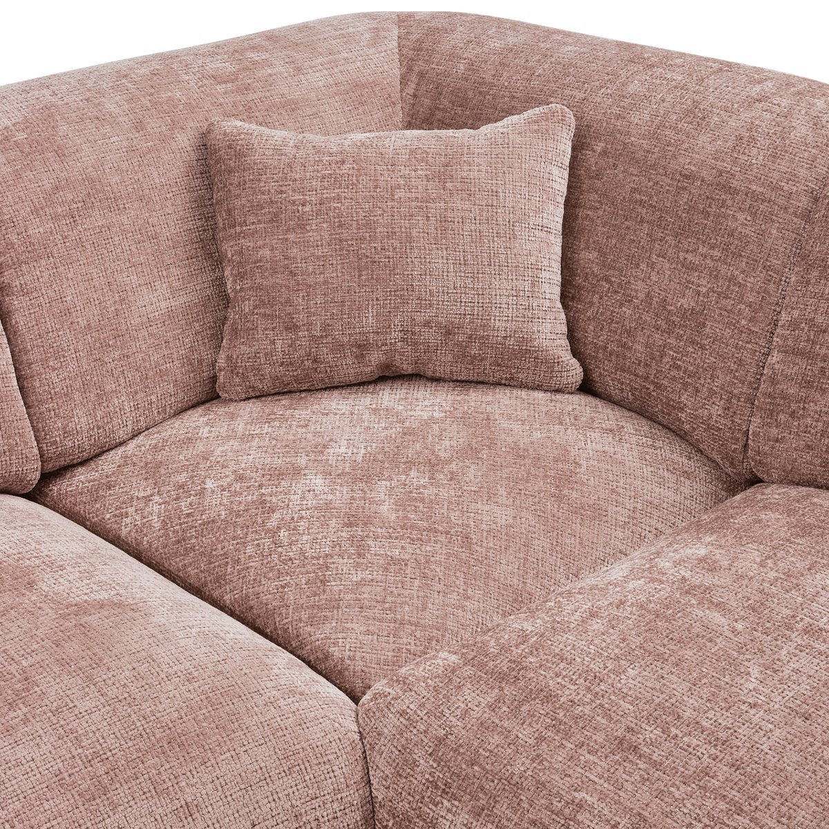 Woood | Hoekbank Cloud rechts chenille taupe/roze