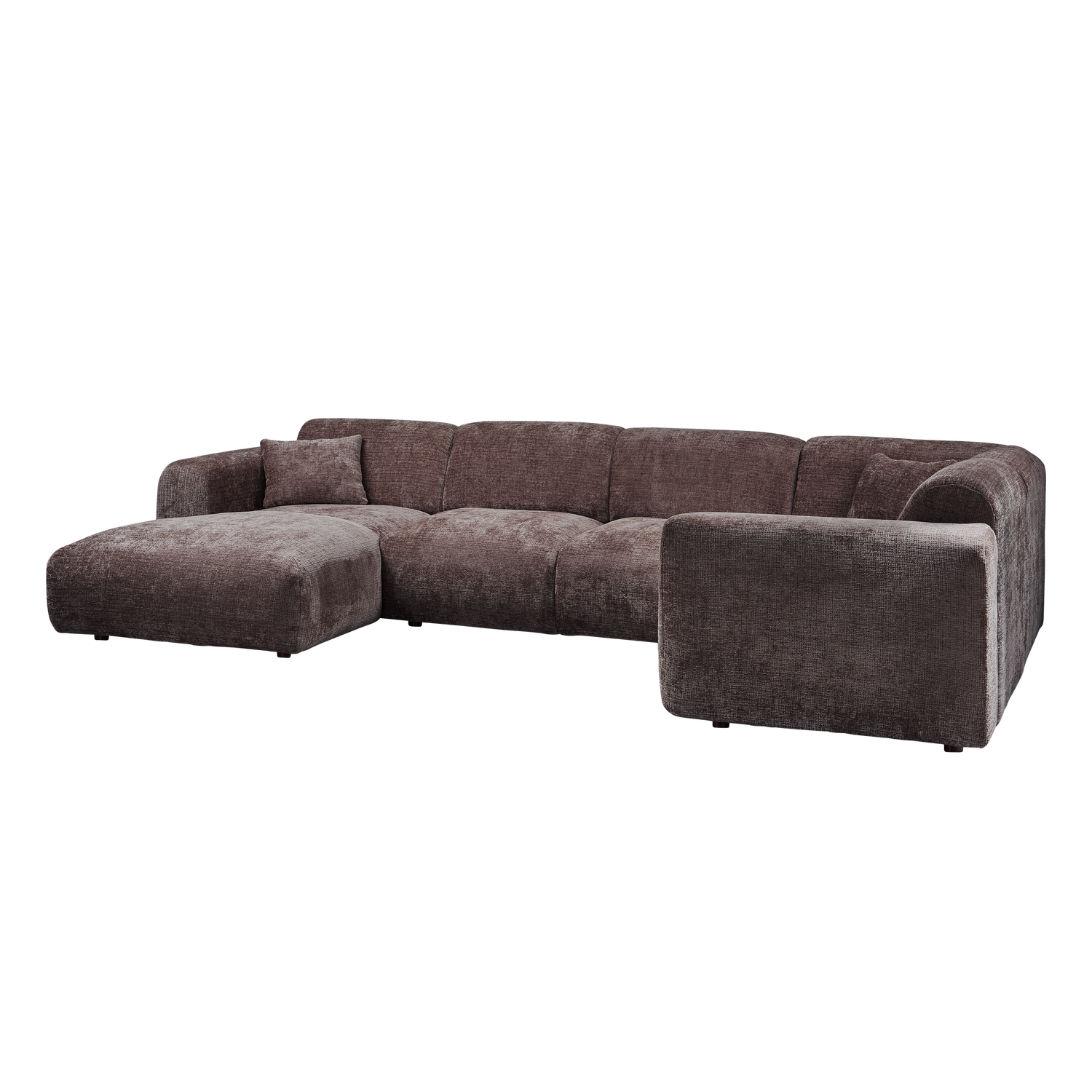 Woood | Hoekbank Cloud rechts chenille warmbruin