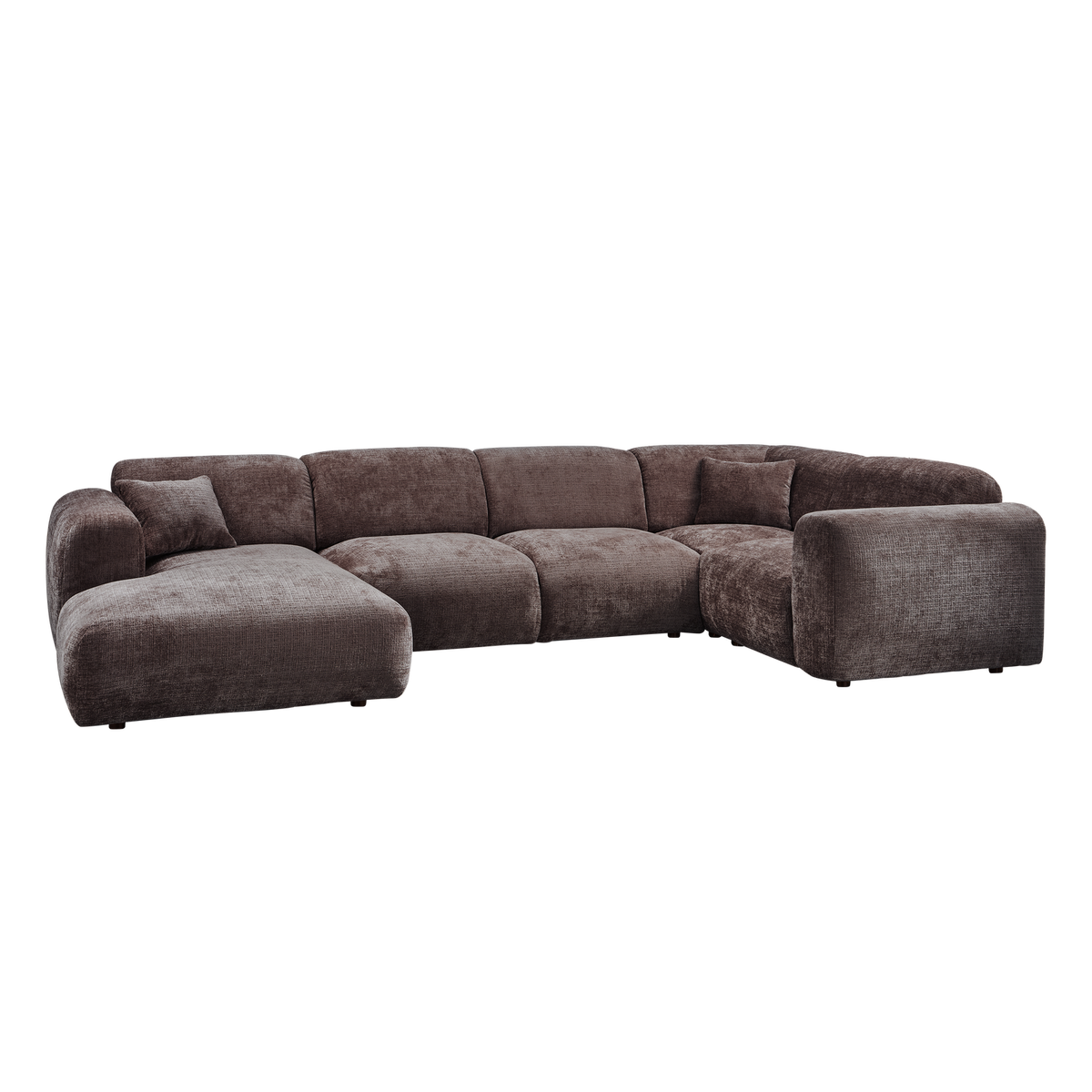 Woood | Hoekbank Cloud rechts chenille warmbruin