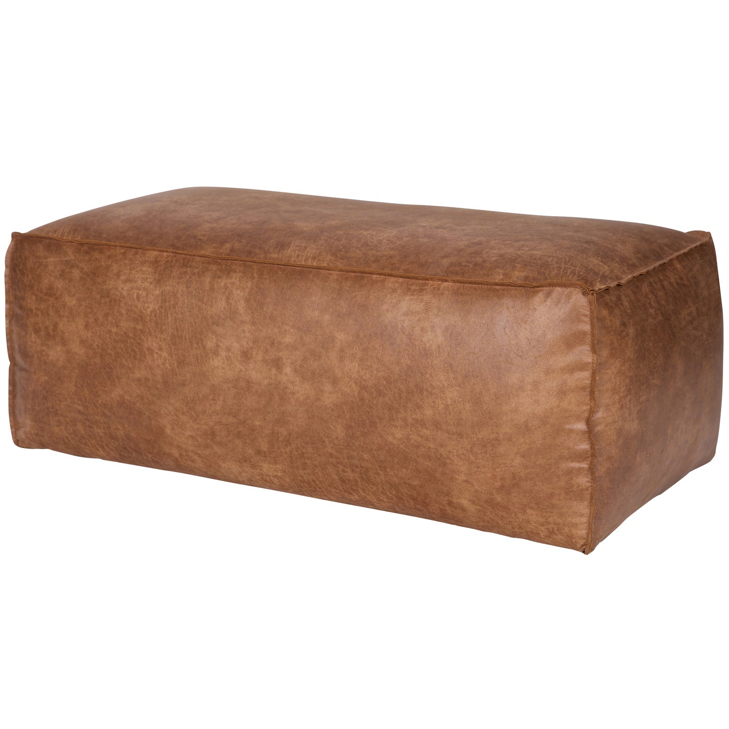 Woood | Poef Rodeo 43x120x60cm ecoleer cognac