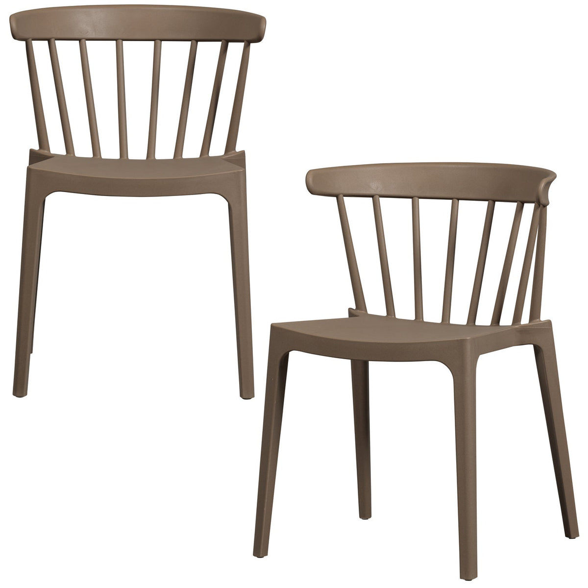 Woood | Tuinstoel Bliss met spijlen bruin melange (set van 2)