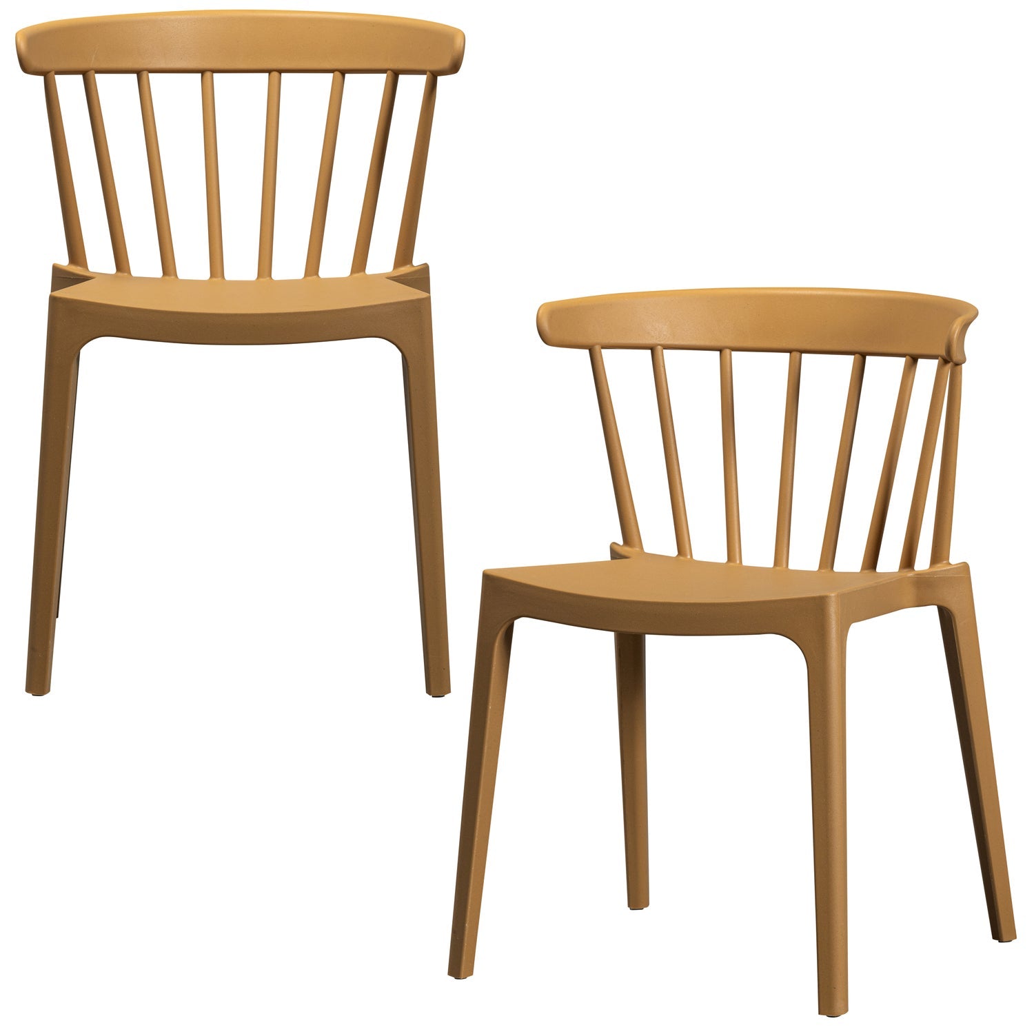 Woood | Tuinstoel Bliss met spijlen karamel melange (set van 2)