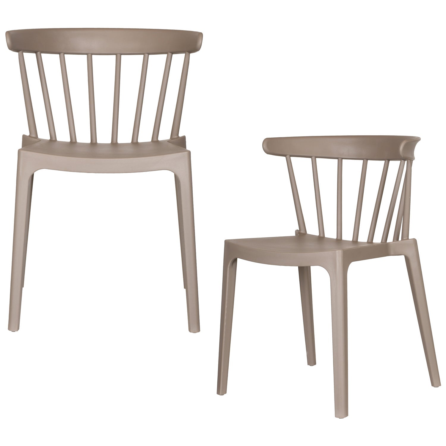 Woood | Tuinstoel Bliss met spijlen taupe (set van 2)