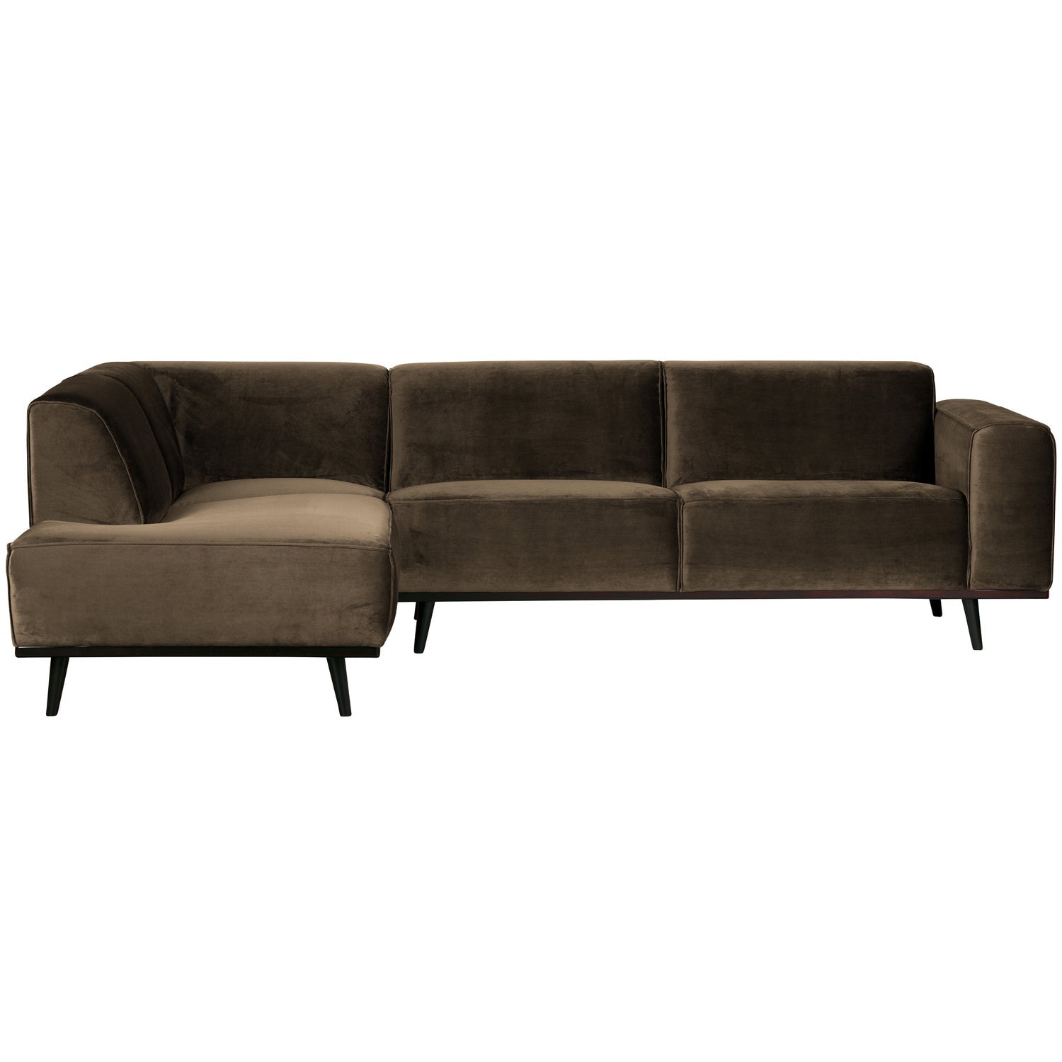 Woood | Hoekbank Statement links velvet taupe