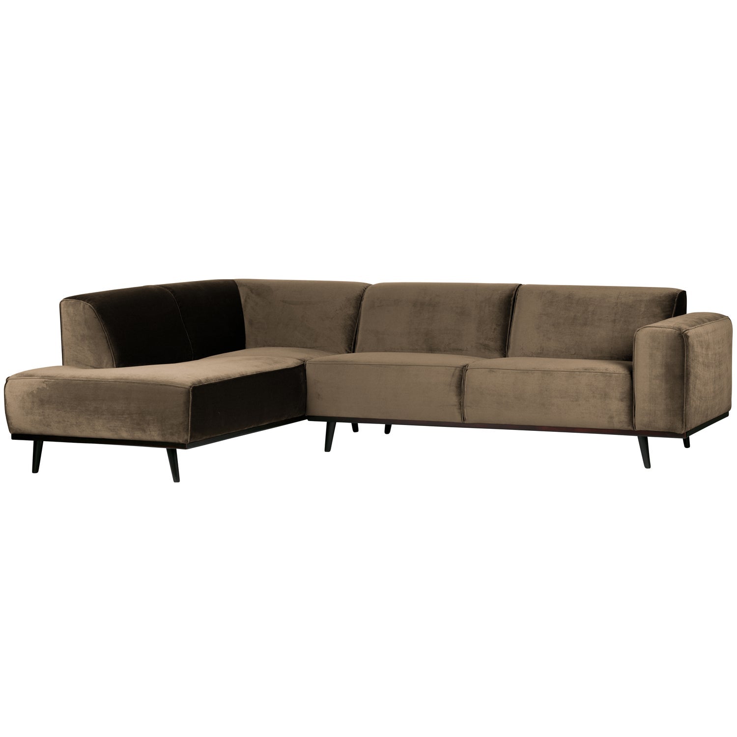 Woood | Hoekbank Statement links velvet taupe