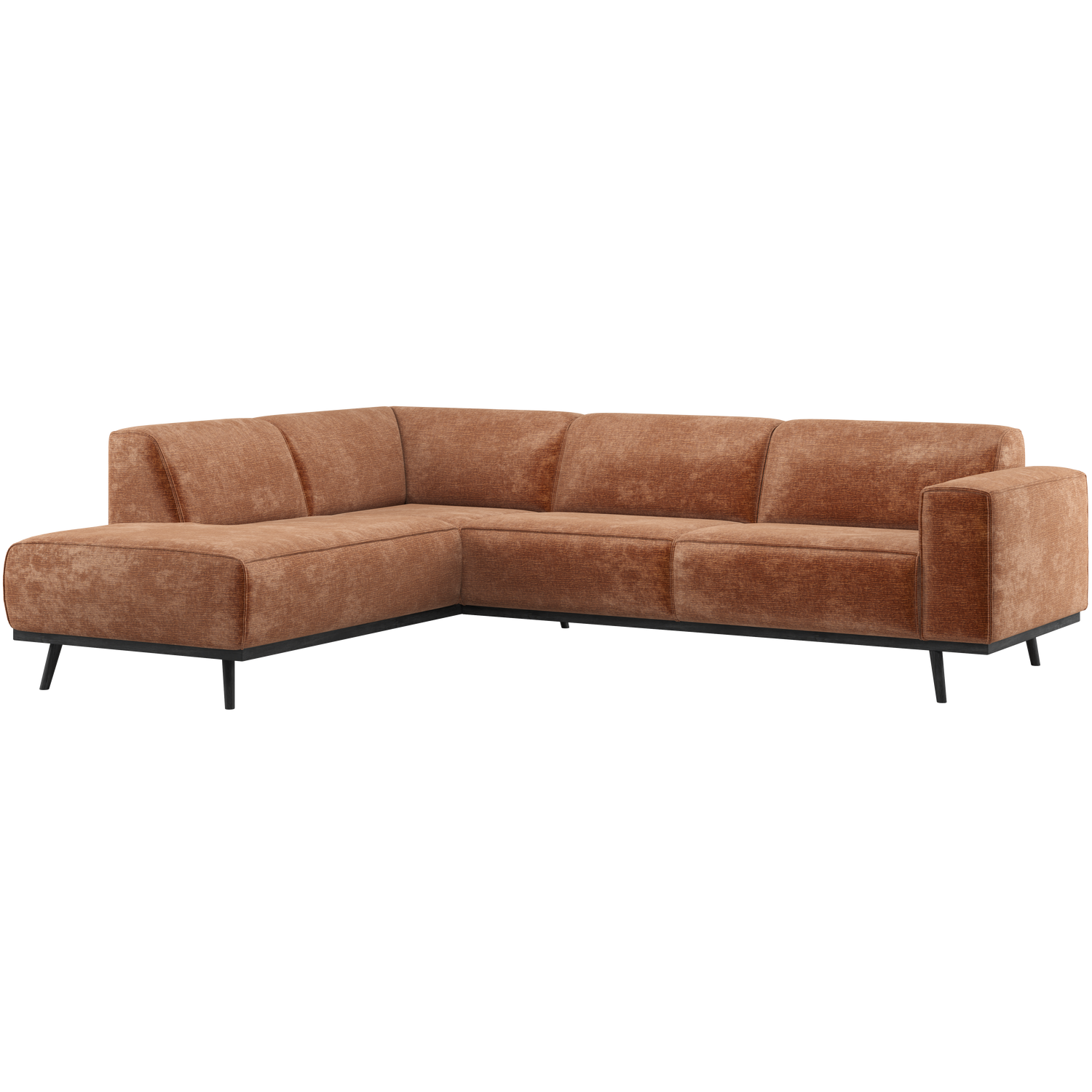 Woood | Hoekbank Statement links chenille velvet terra