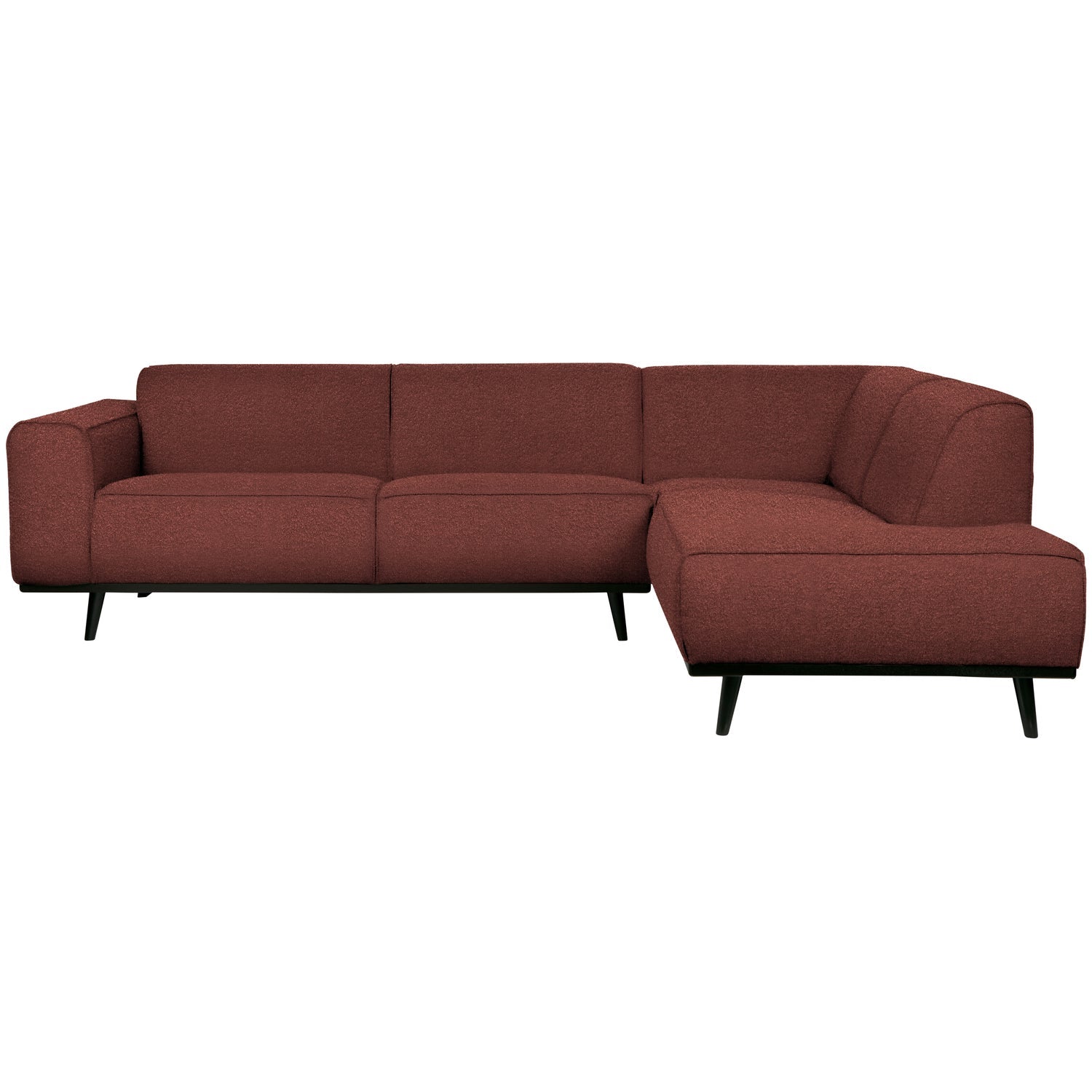 Woood | Hoekbank Statement rechts boucle kastanjebruin