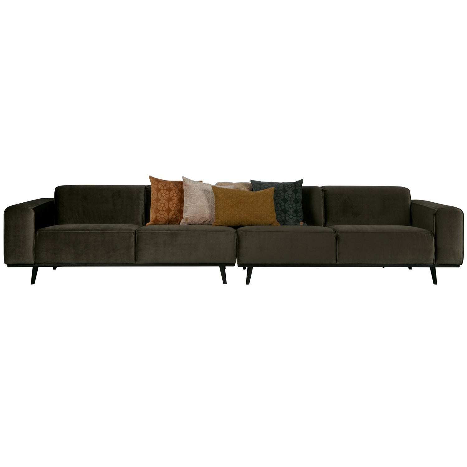 Woood | 4-Zits bank XL Statement velvet warmgroen