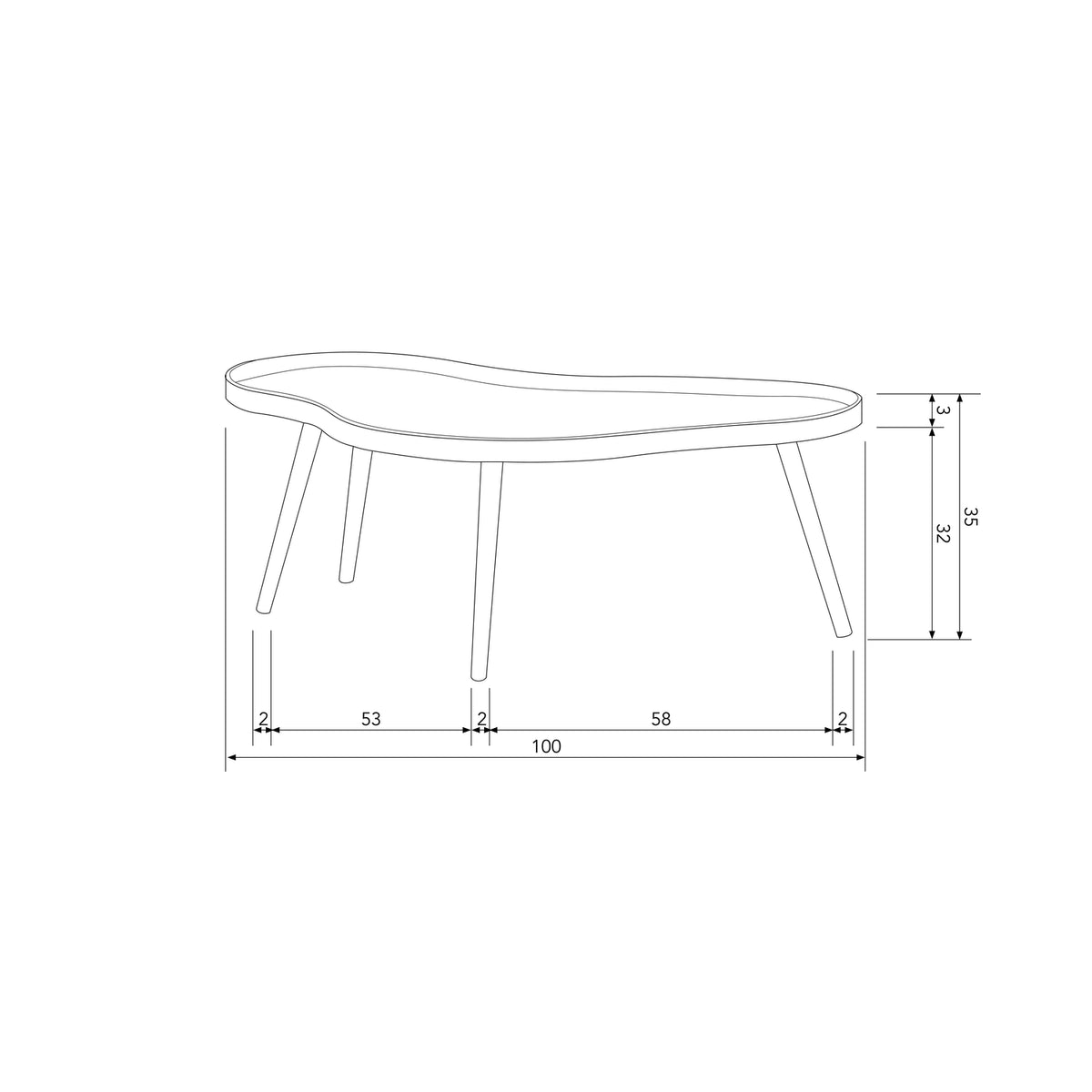 Woood | BIjzettafel Mae organisch alpaca