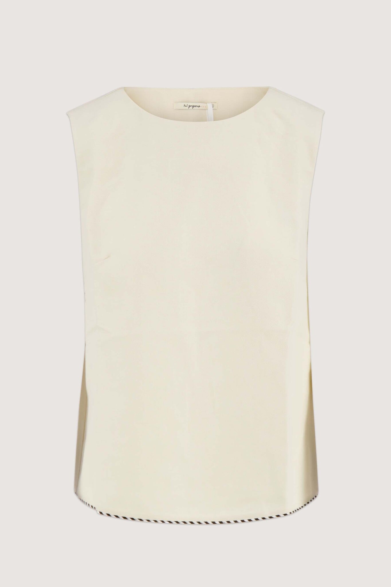Zusss | Linnen top mouwloos met detail soft kit
