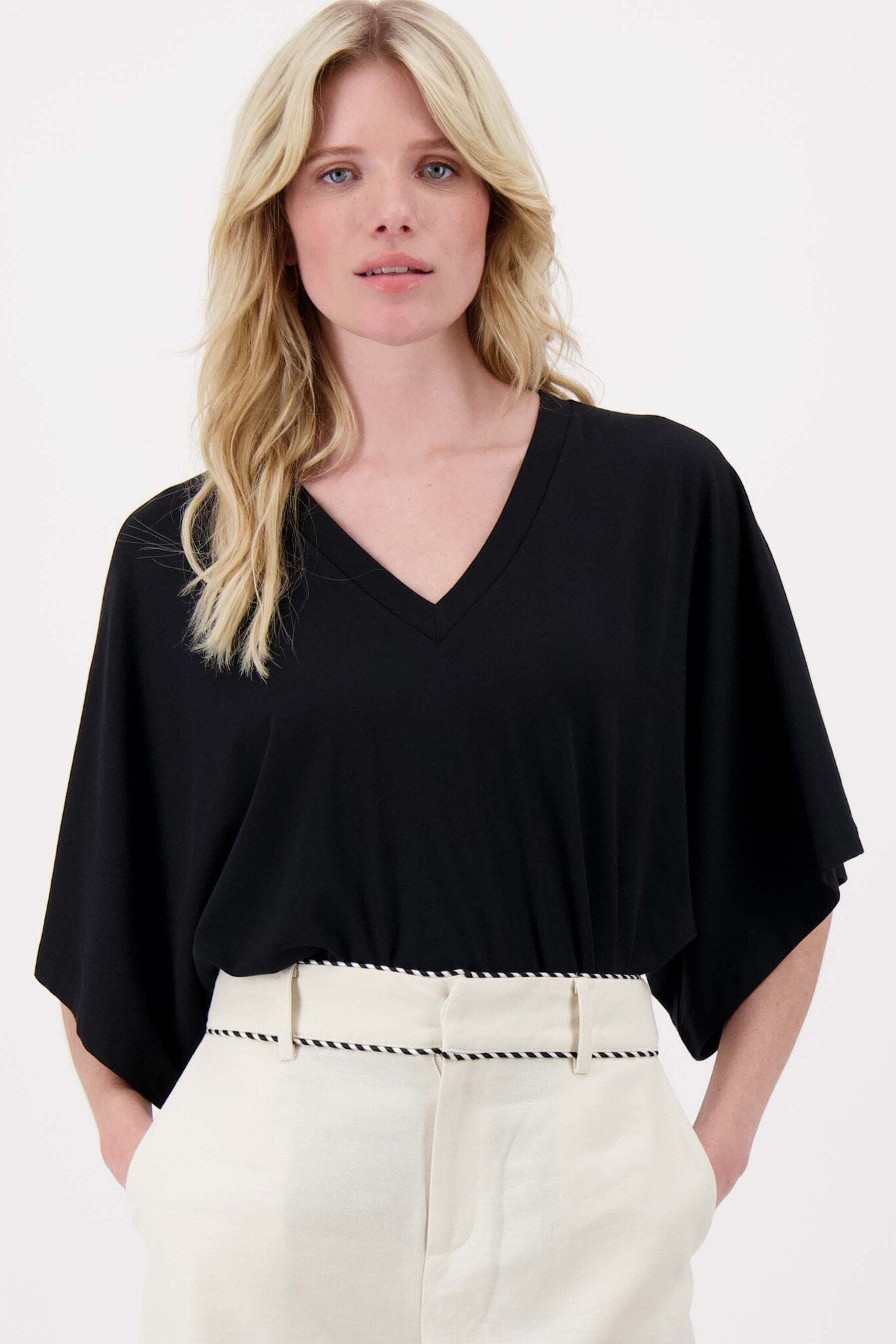 Zusss | T-shirt wijde mouw zwart