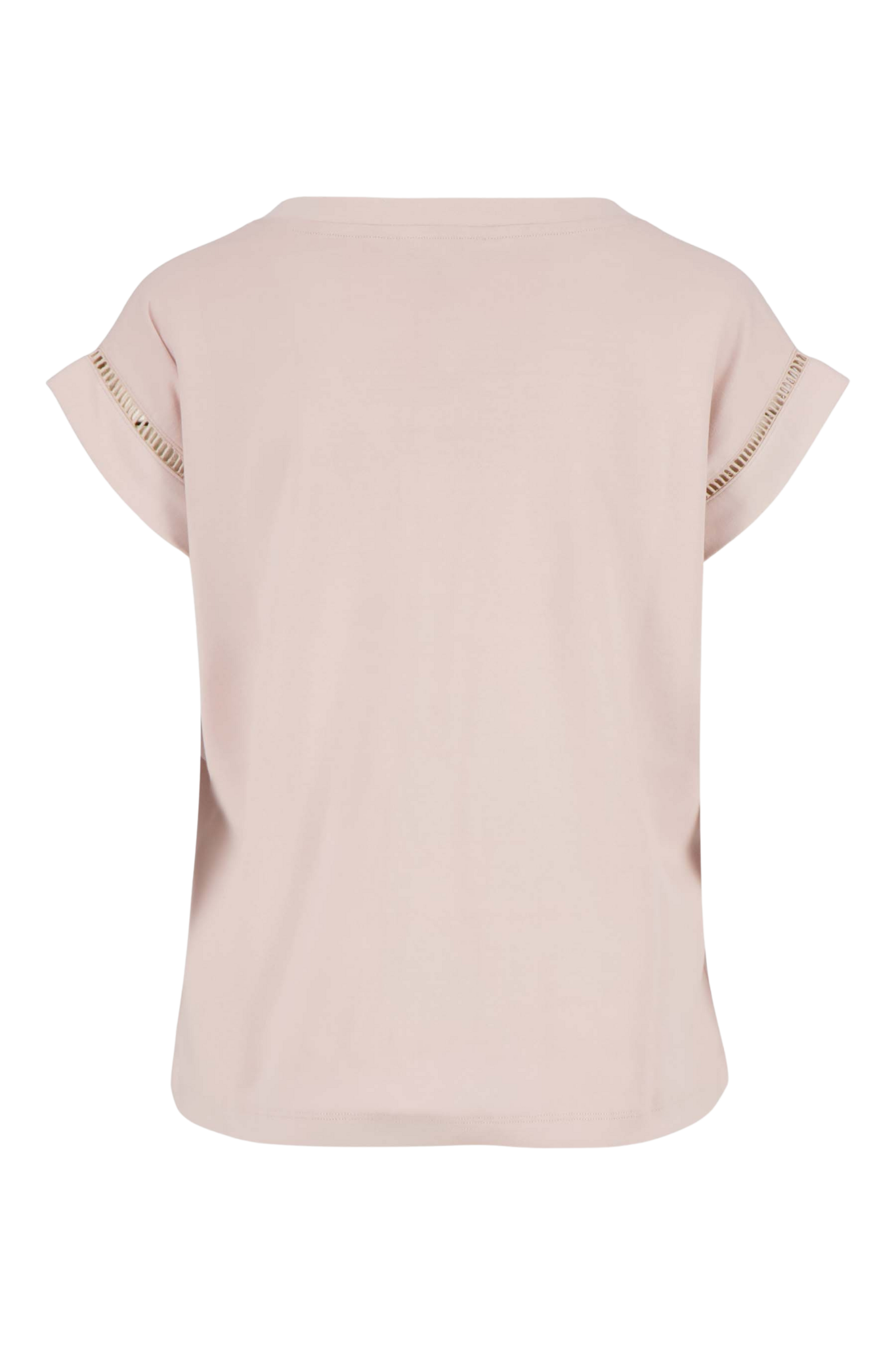 Zusss | T-shirt met opengewerkt detail soft pink