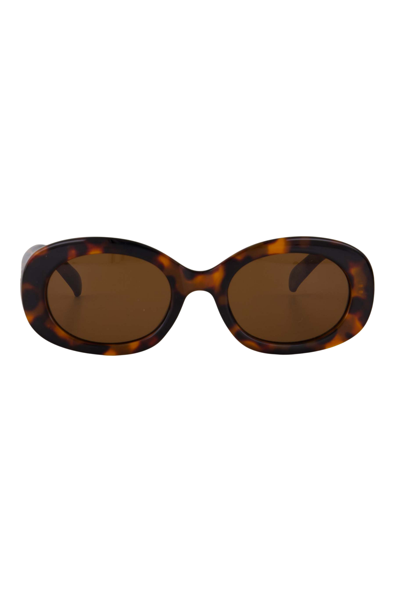 Zusss | Ovalen zonnebril met panter print incl koker bruin