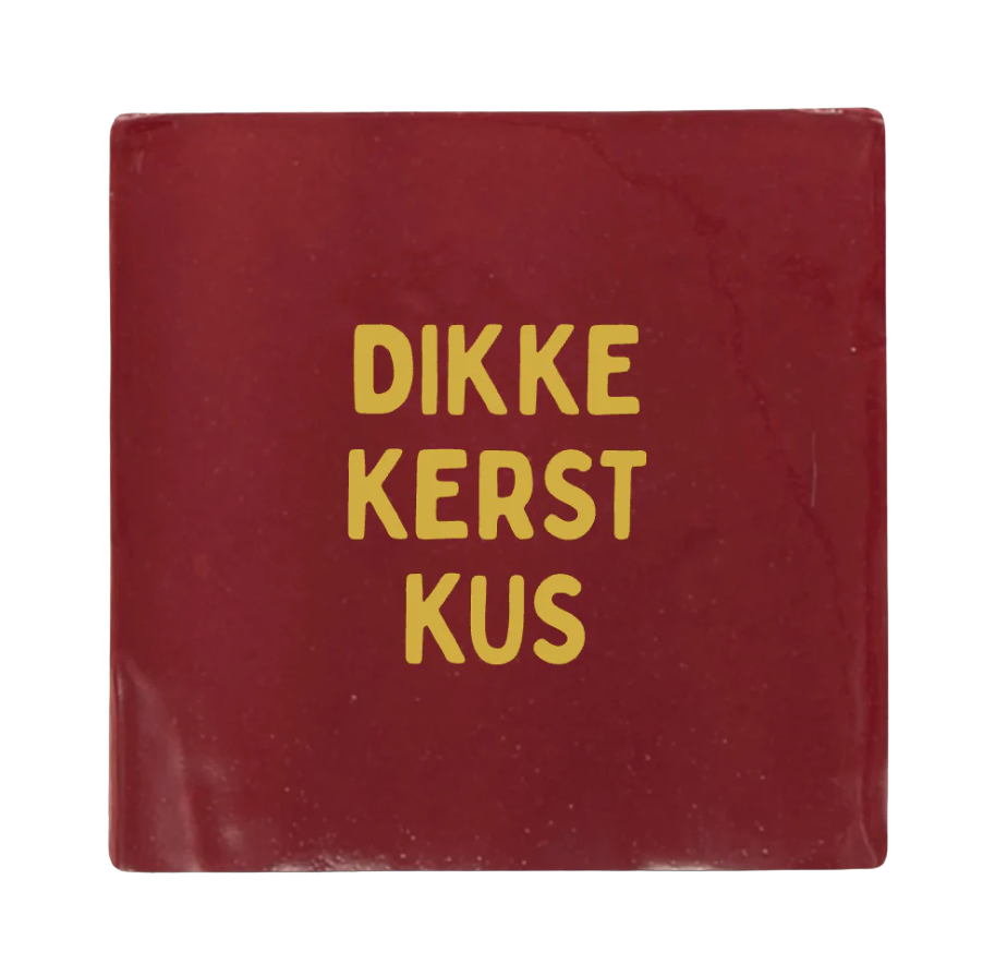 Label2X | Tegeltje dikke kerstkus rood