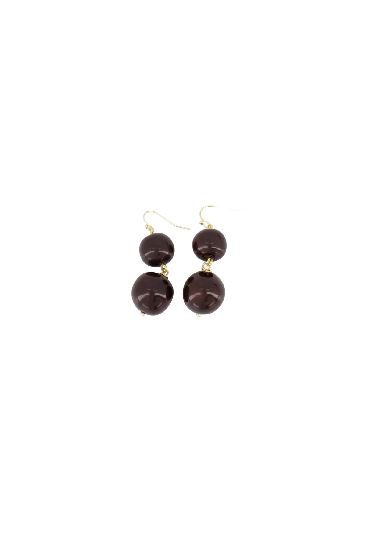 Zusss | Oorbellen met resin parel choco