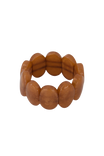 Zusss | Elastieken brede kralen armband warm camel