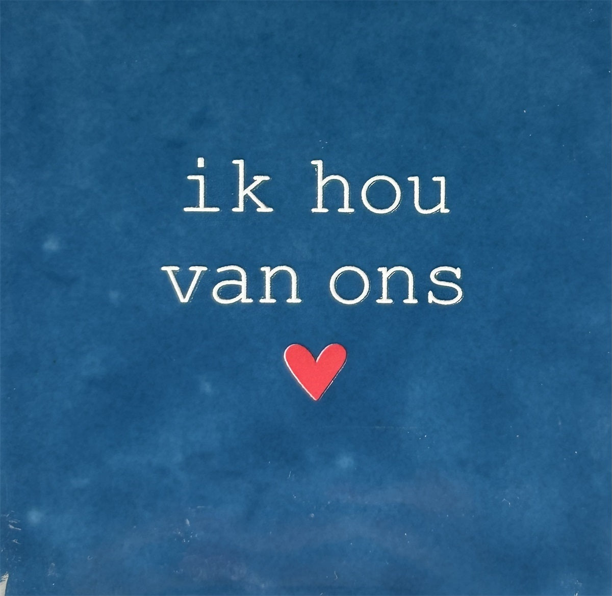 Yett | Tegeltje donkerblauw ik hou van ons creme