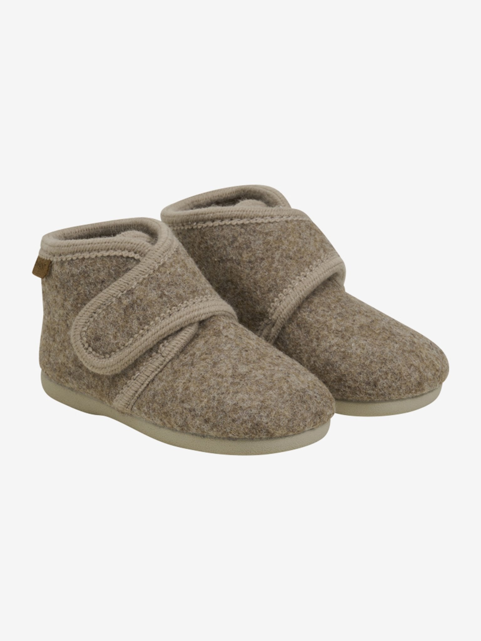 Enfant | Sloffen wol velcro walnut melange