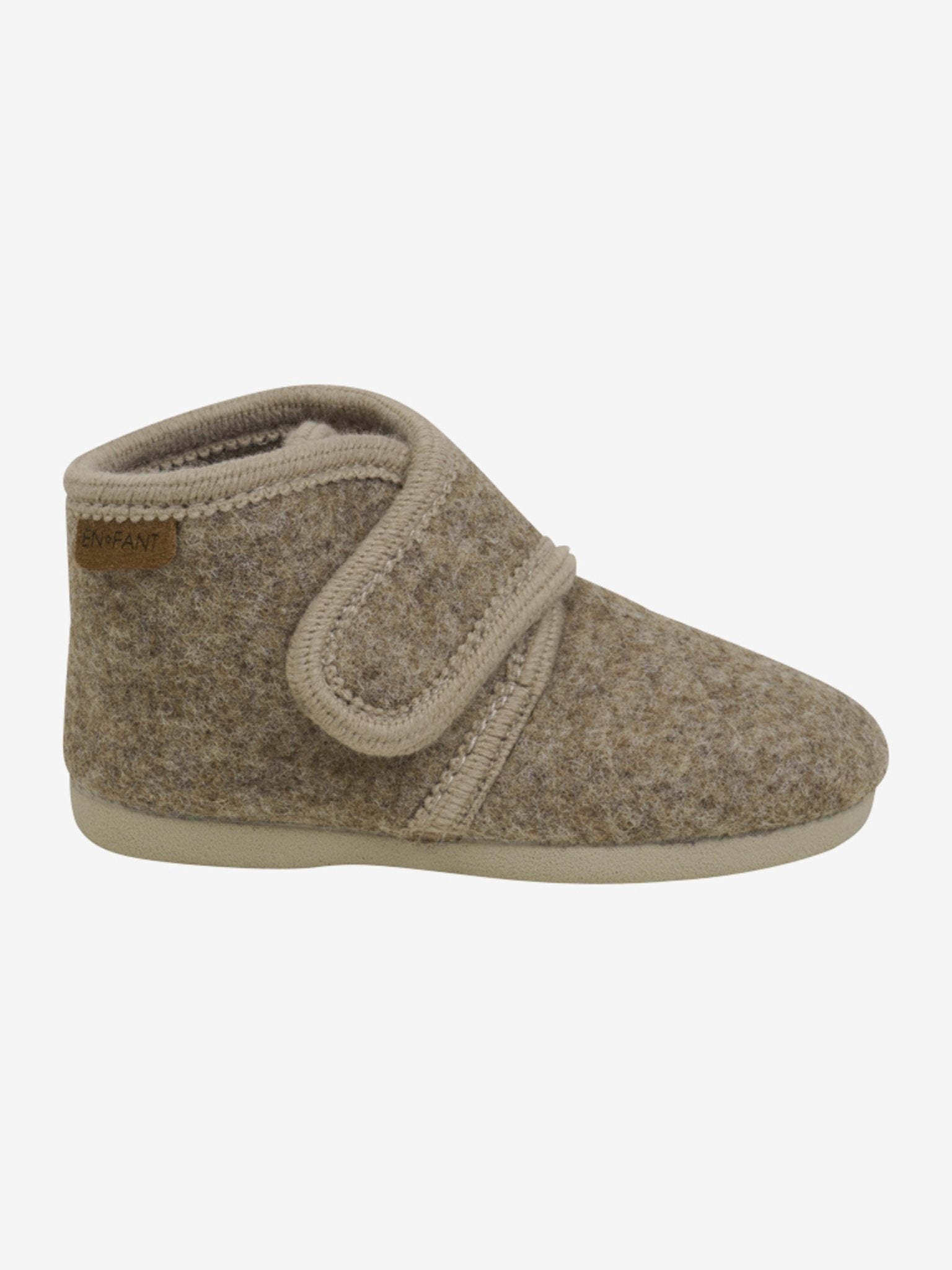 Enfant | Sloffen wol velcro walnut melange