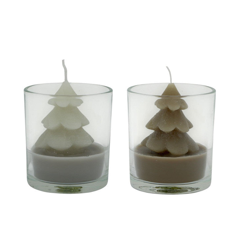 Home Society | Kaars kerstboom in glas (pst)