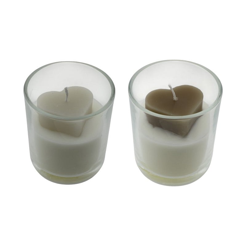 Home Society | Kaars hart taupe (pst)
