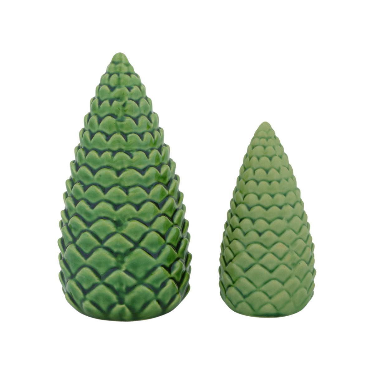 Home Society | Deco Dennenappel groen Set 2
